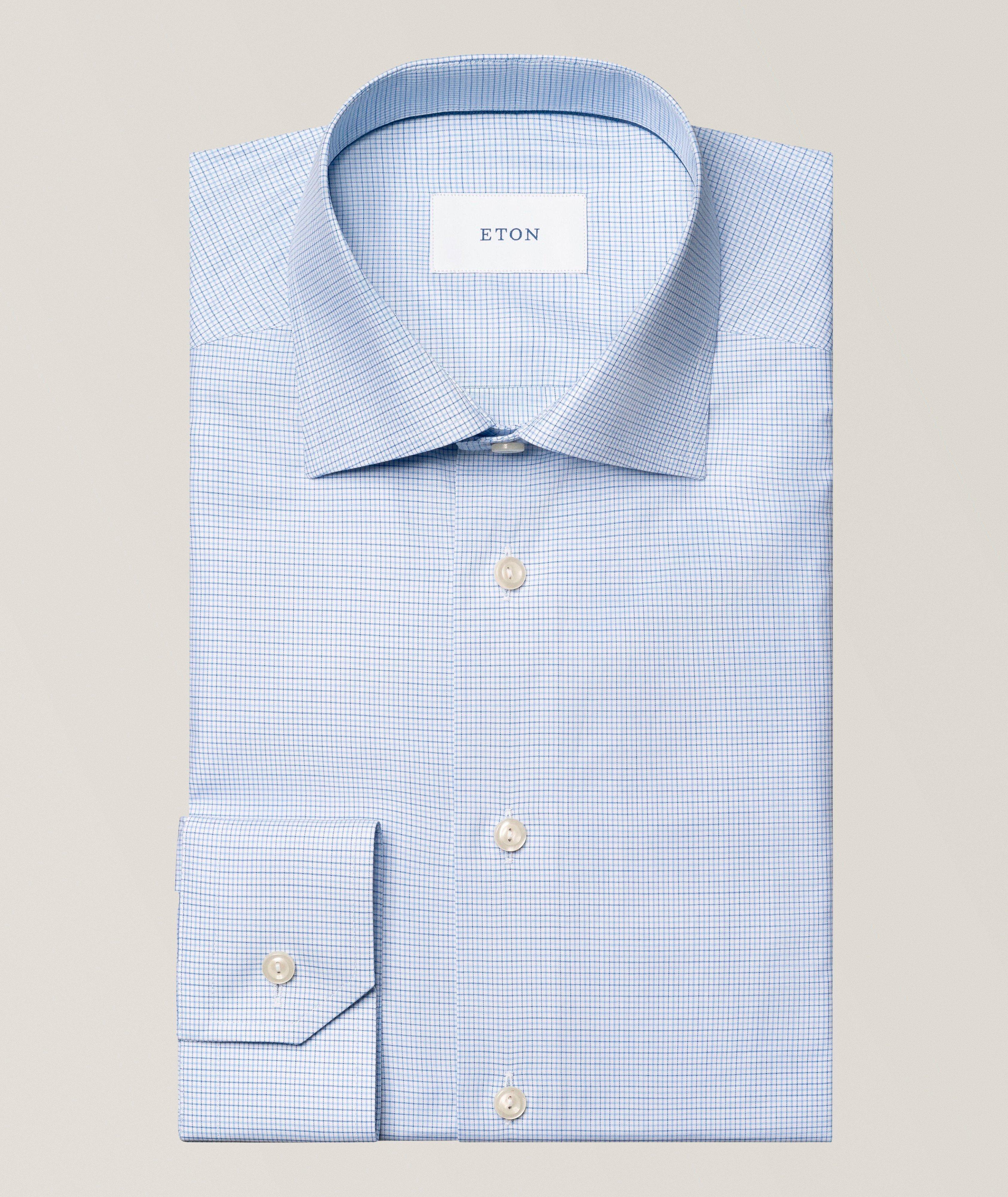 Contemporary-Fit Micro-Check Twill Dress Shirt image 0