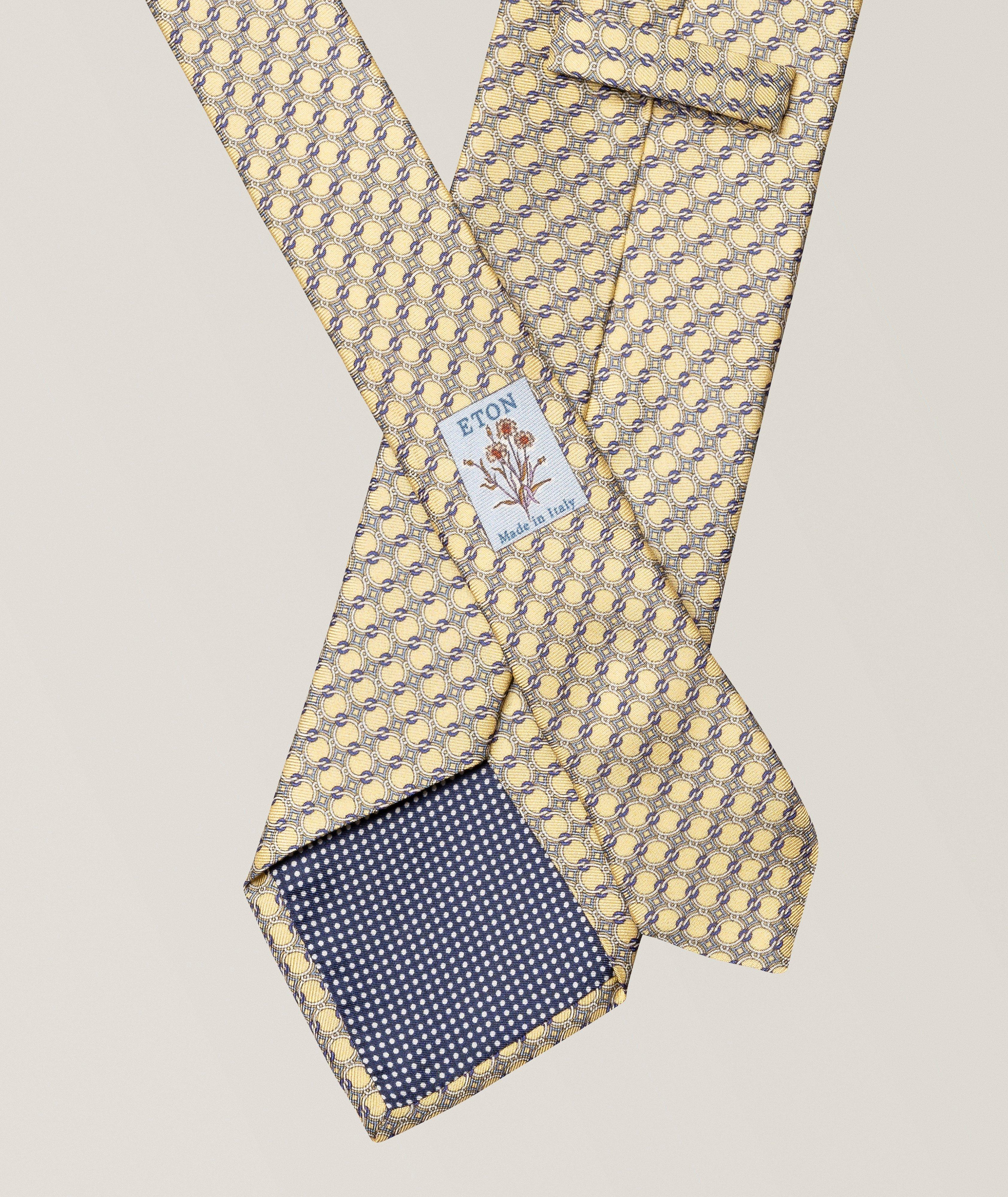 Geometric Woven Silk Tie image 1
