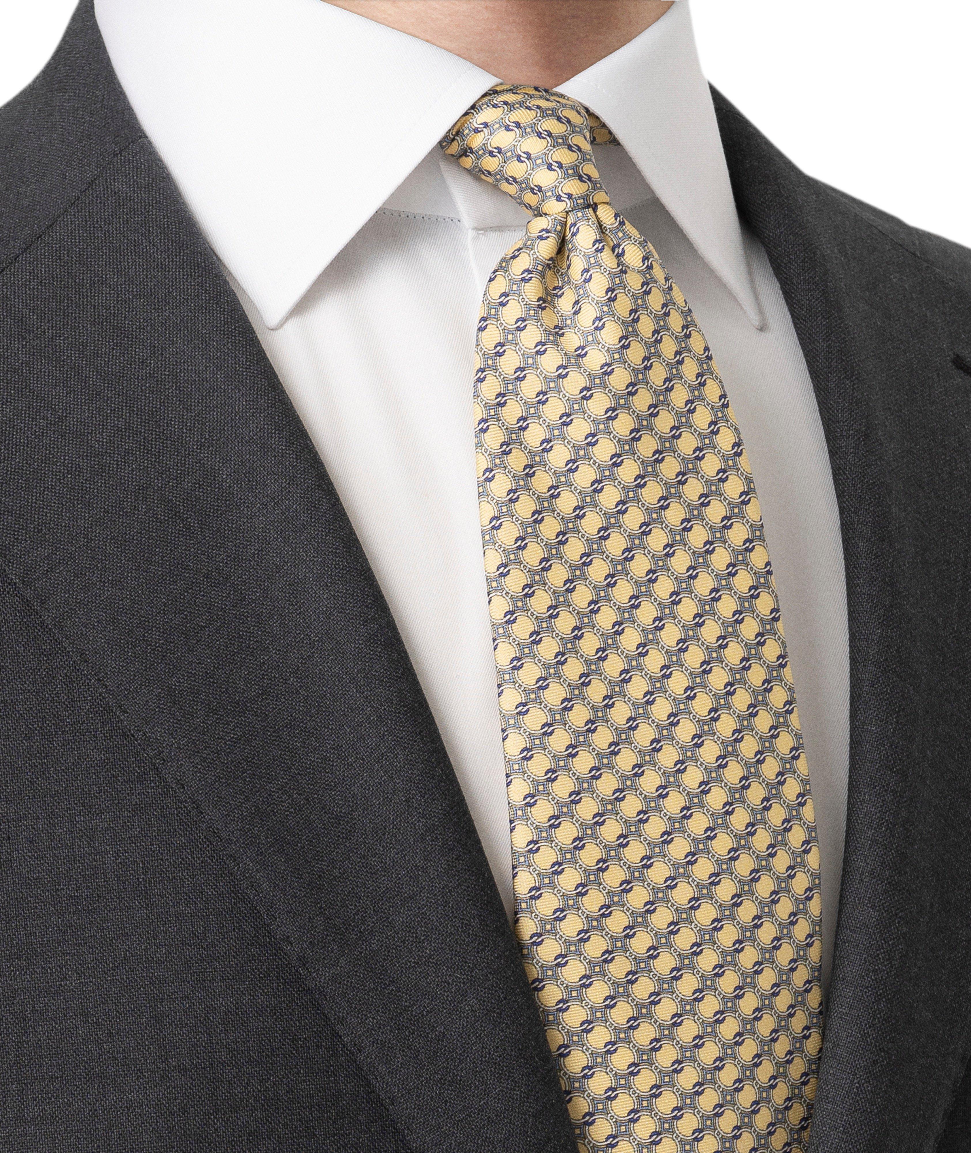 Geometric Woven Silk Tie image 2