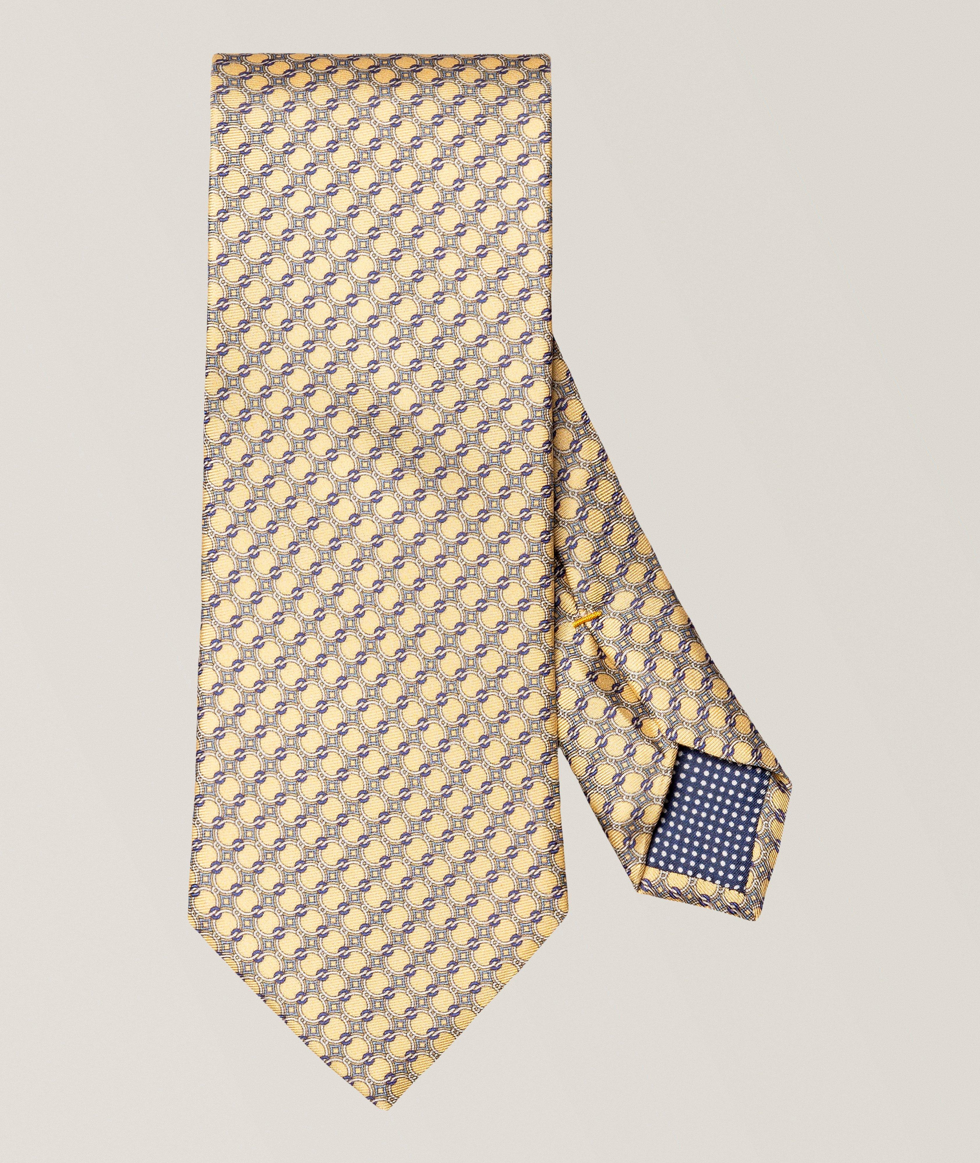 Geometric Woven Silk Tie image 0
