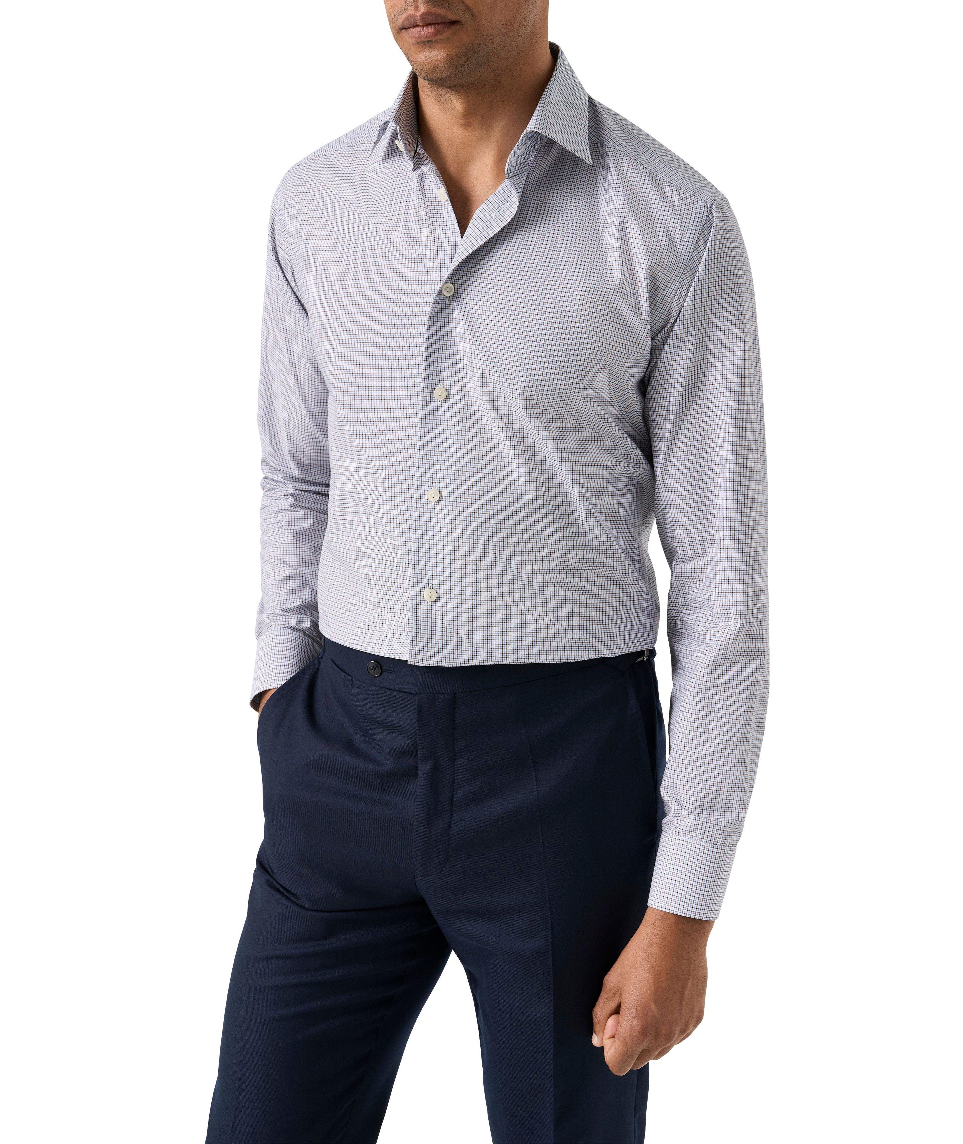 Slim-Fit Fine Check Twill Dress Shirt image 2