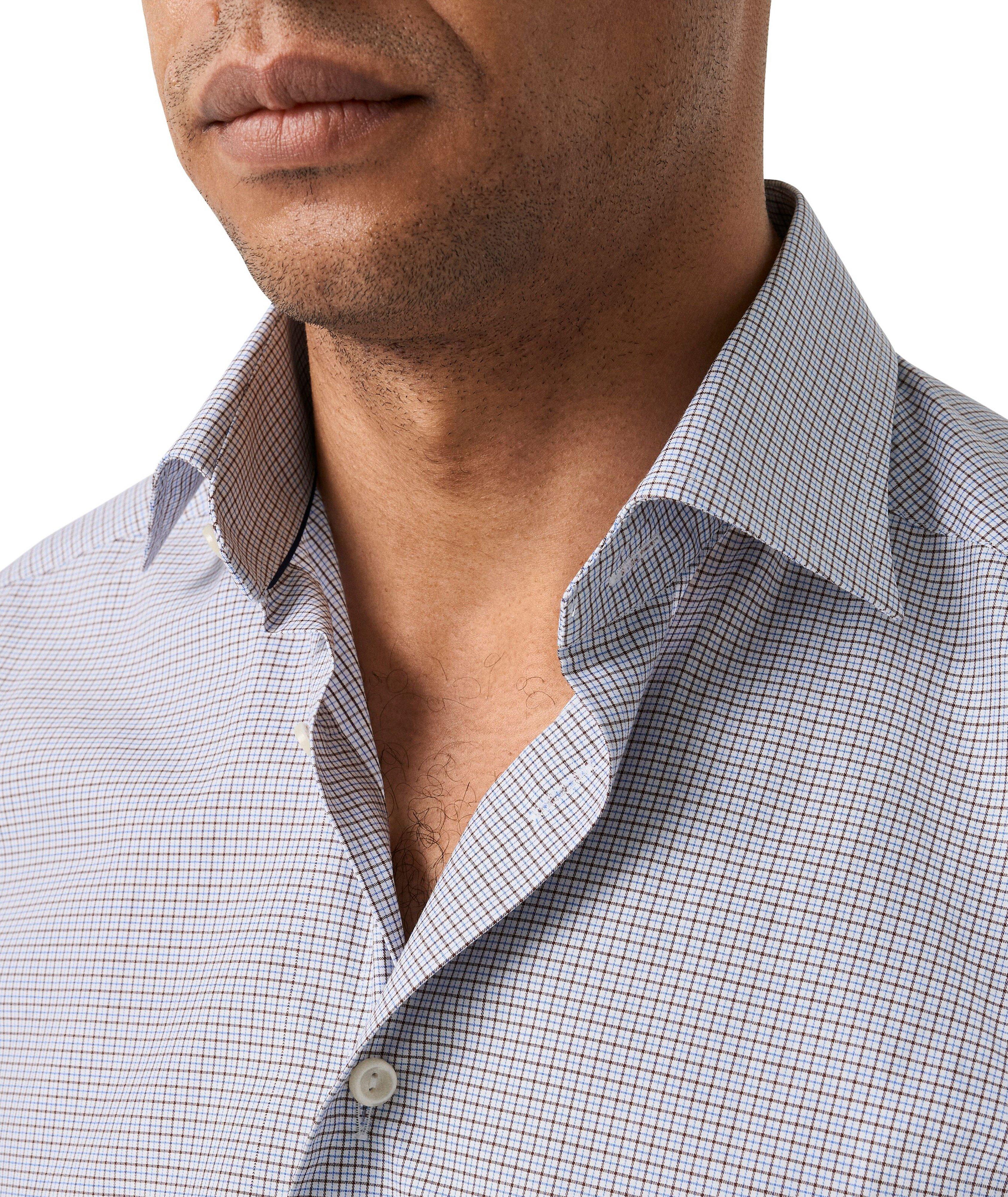Slim-Fit Fine Check Twill Dress Shirt image 4