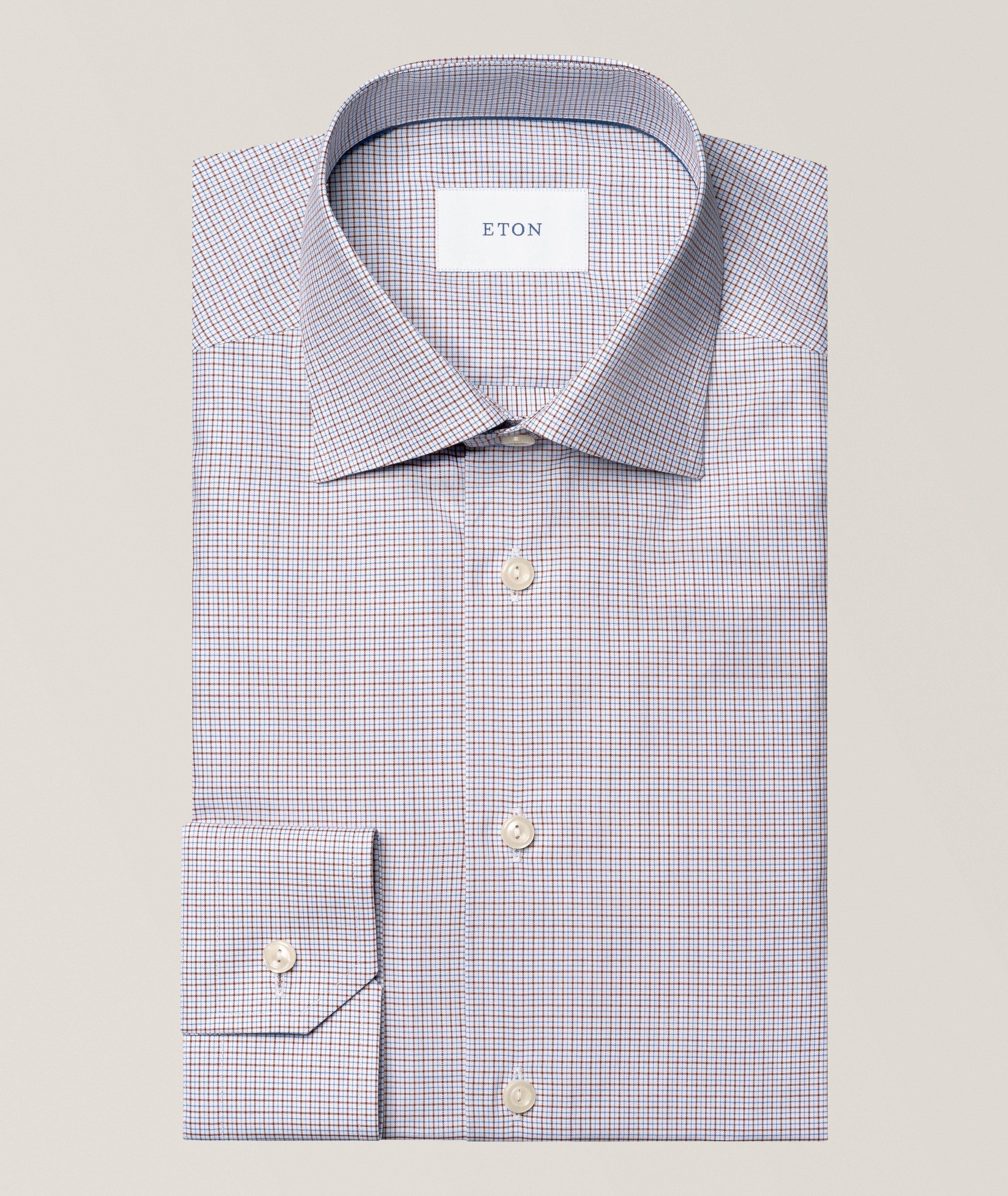 Slim-Fit Fine Check Twill Dress Shirt image 0