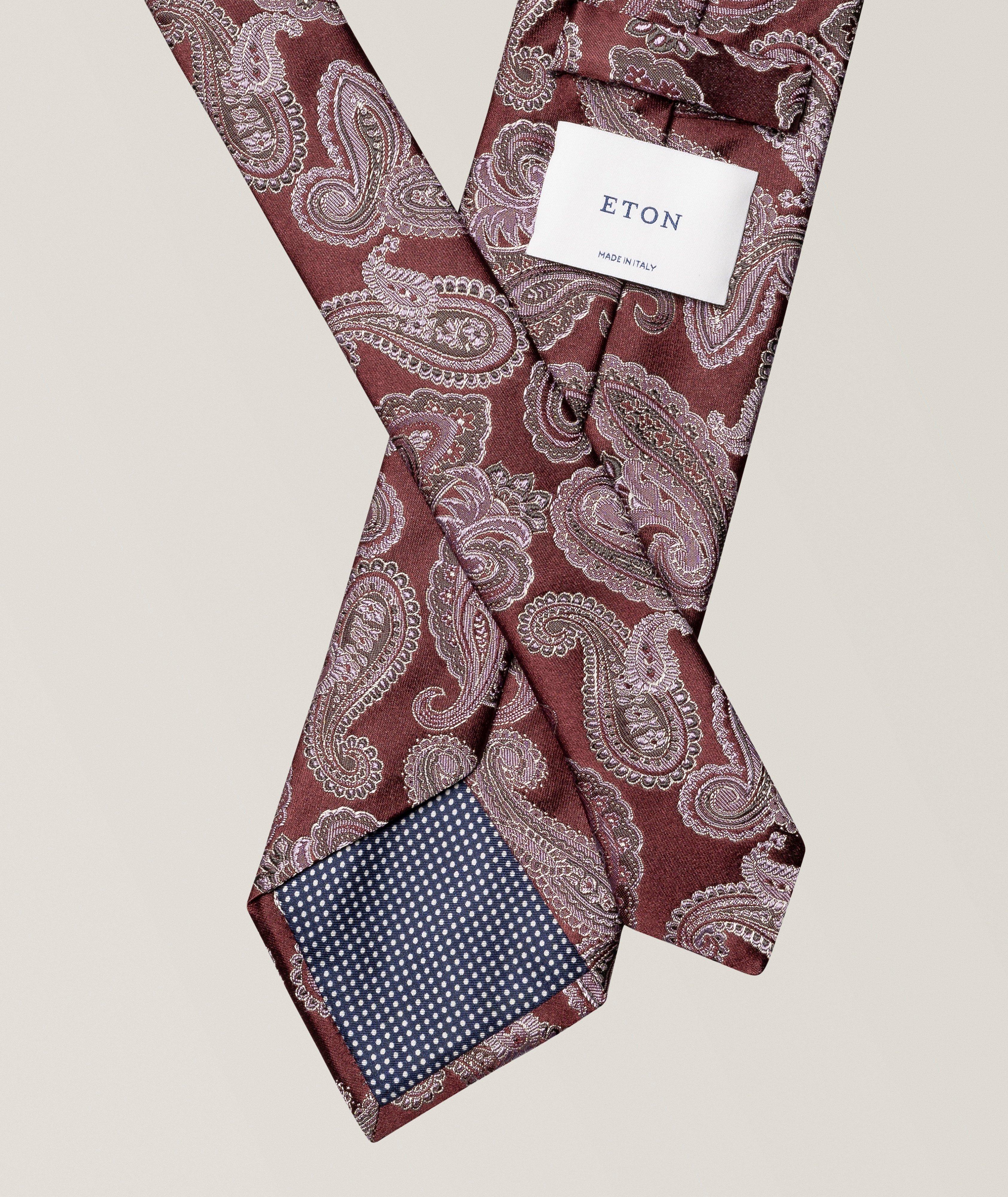 Cravate en soie tissée paisley image 1