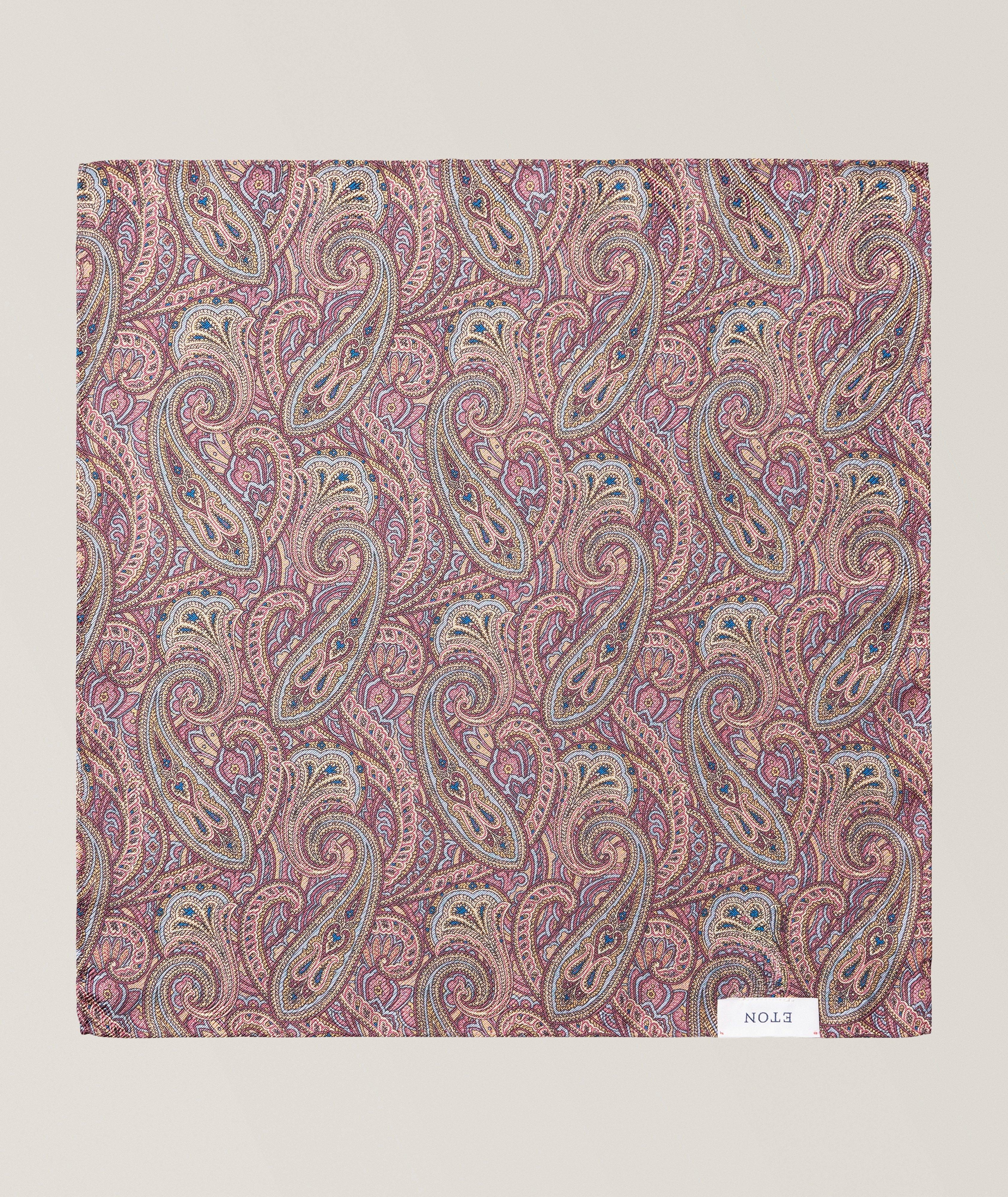 Pochette réversible en soie médaillon-paisley image 1