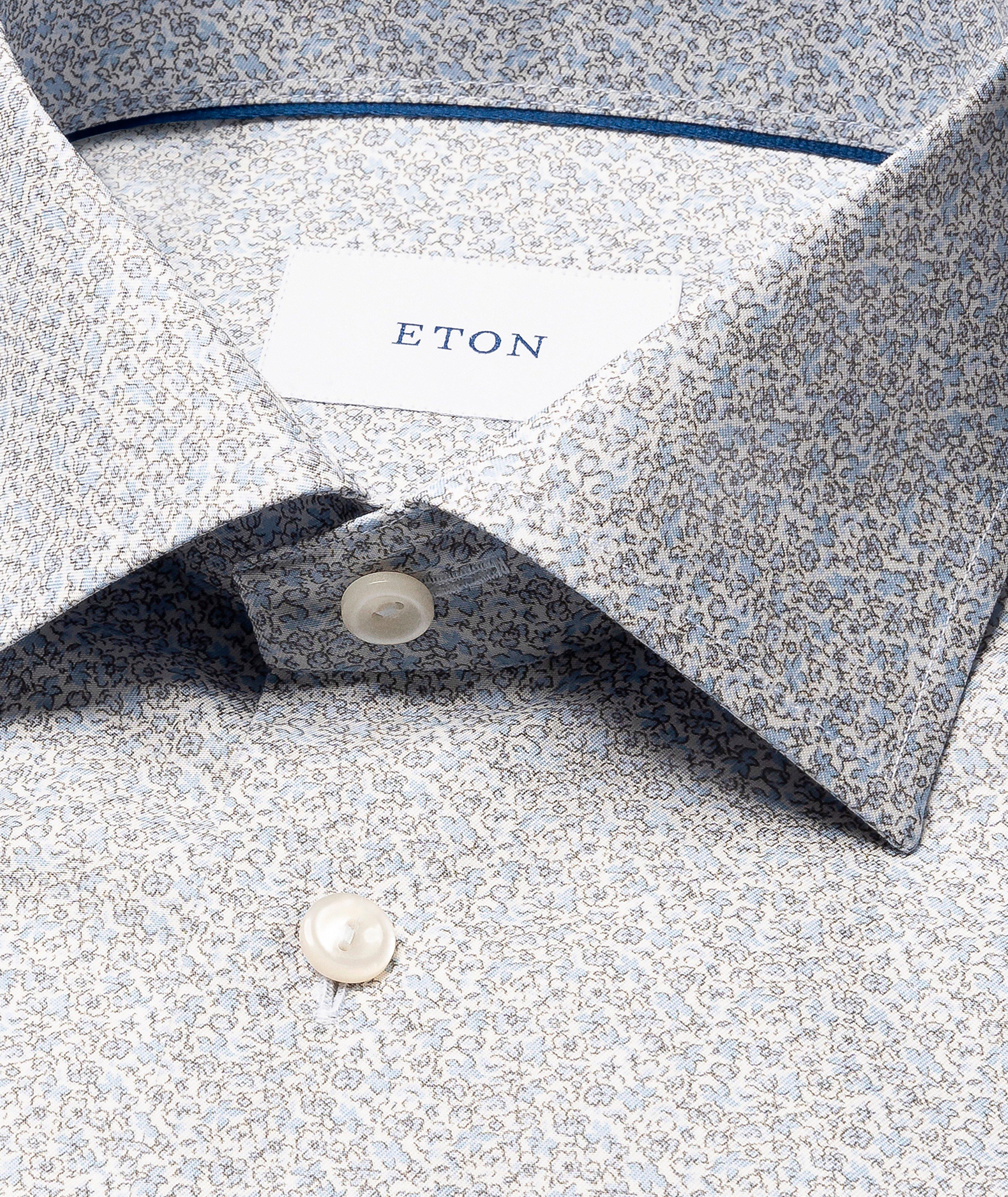 Slim-Fit Micro-Floral Twill Dress Shirt image 1