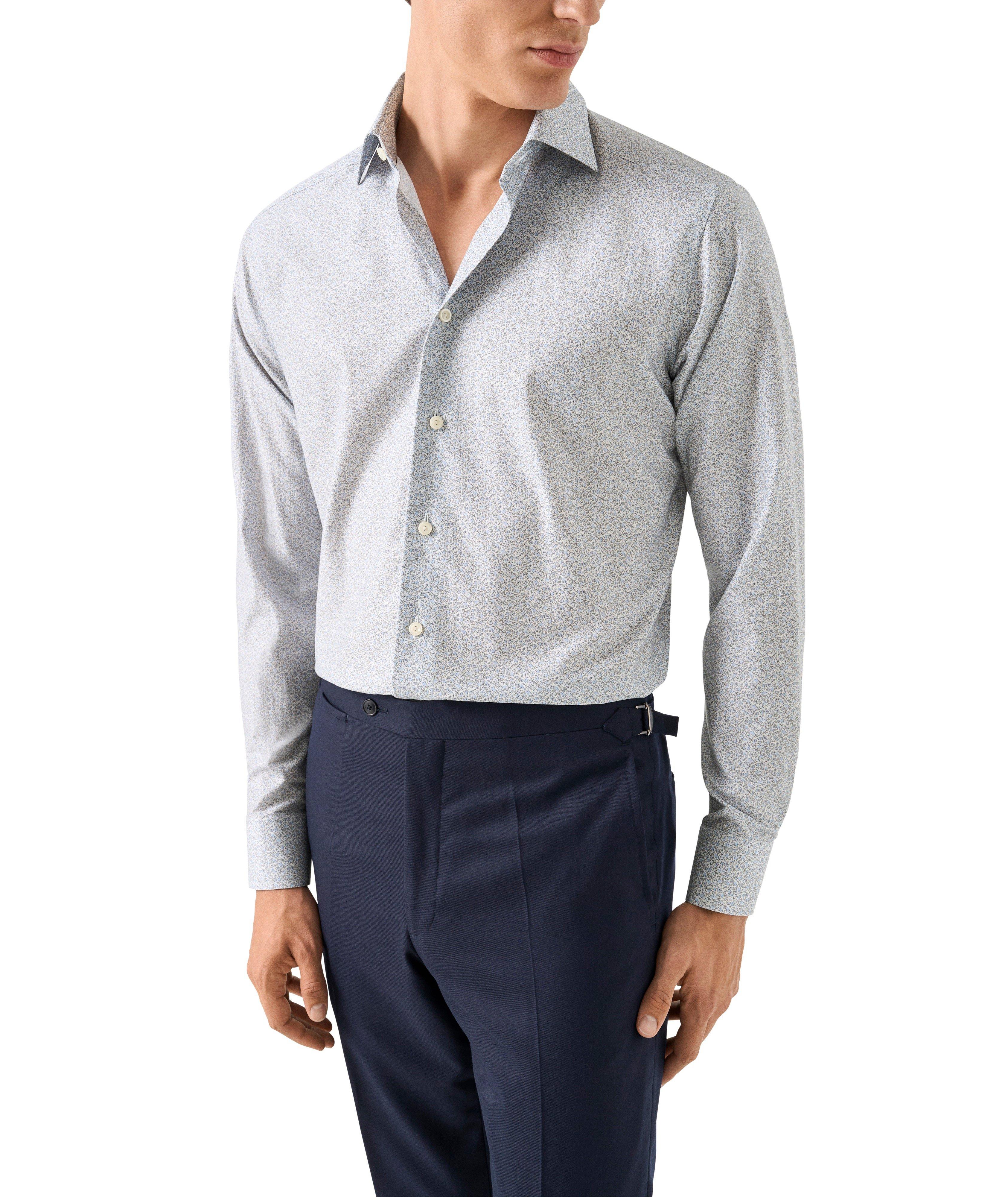 Slim-Fit Micro-Floral Twill Dress Shirt image 2
