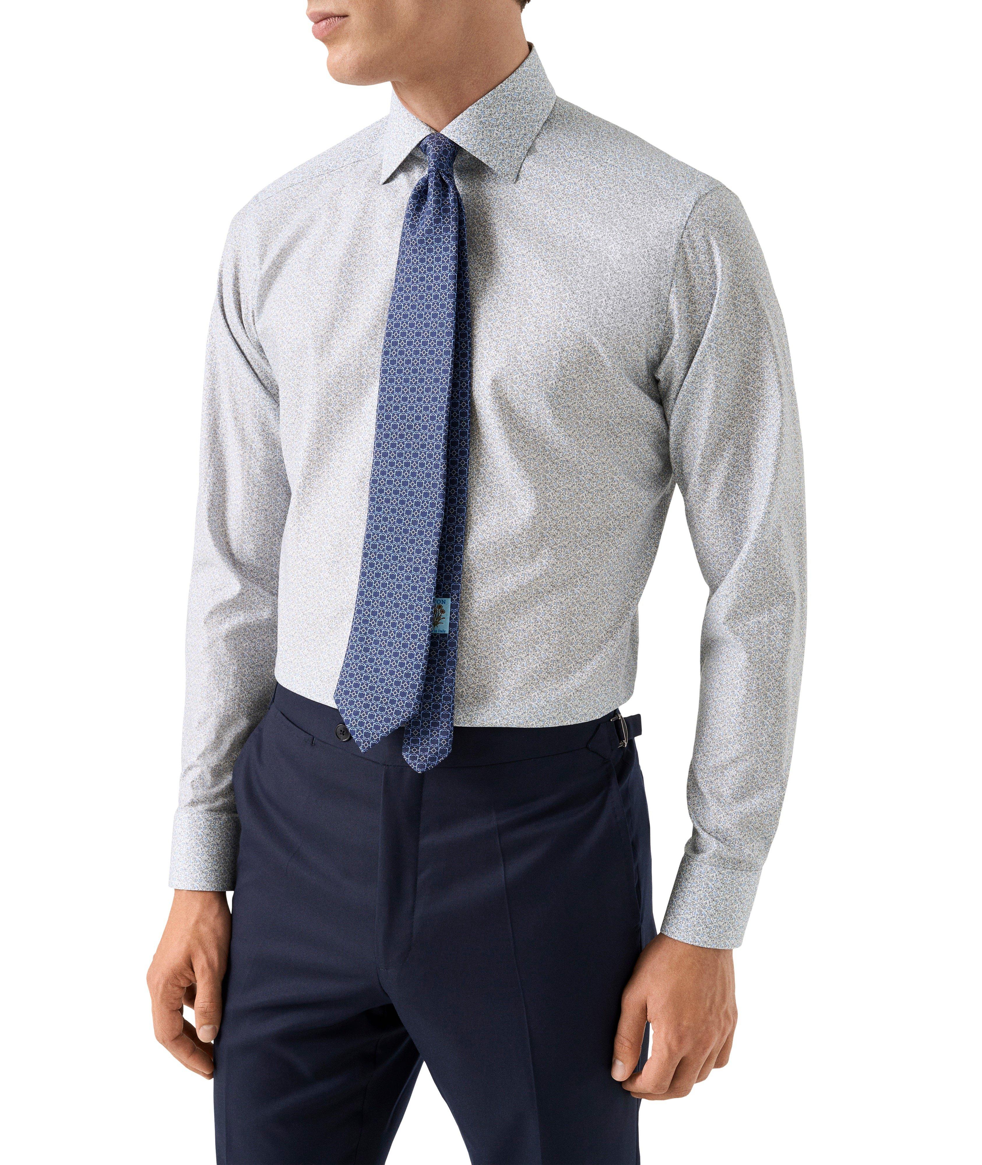 Slim-Fit Micro-Floral Twill Dress Shirt image 6