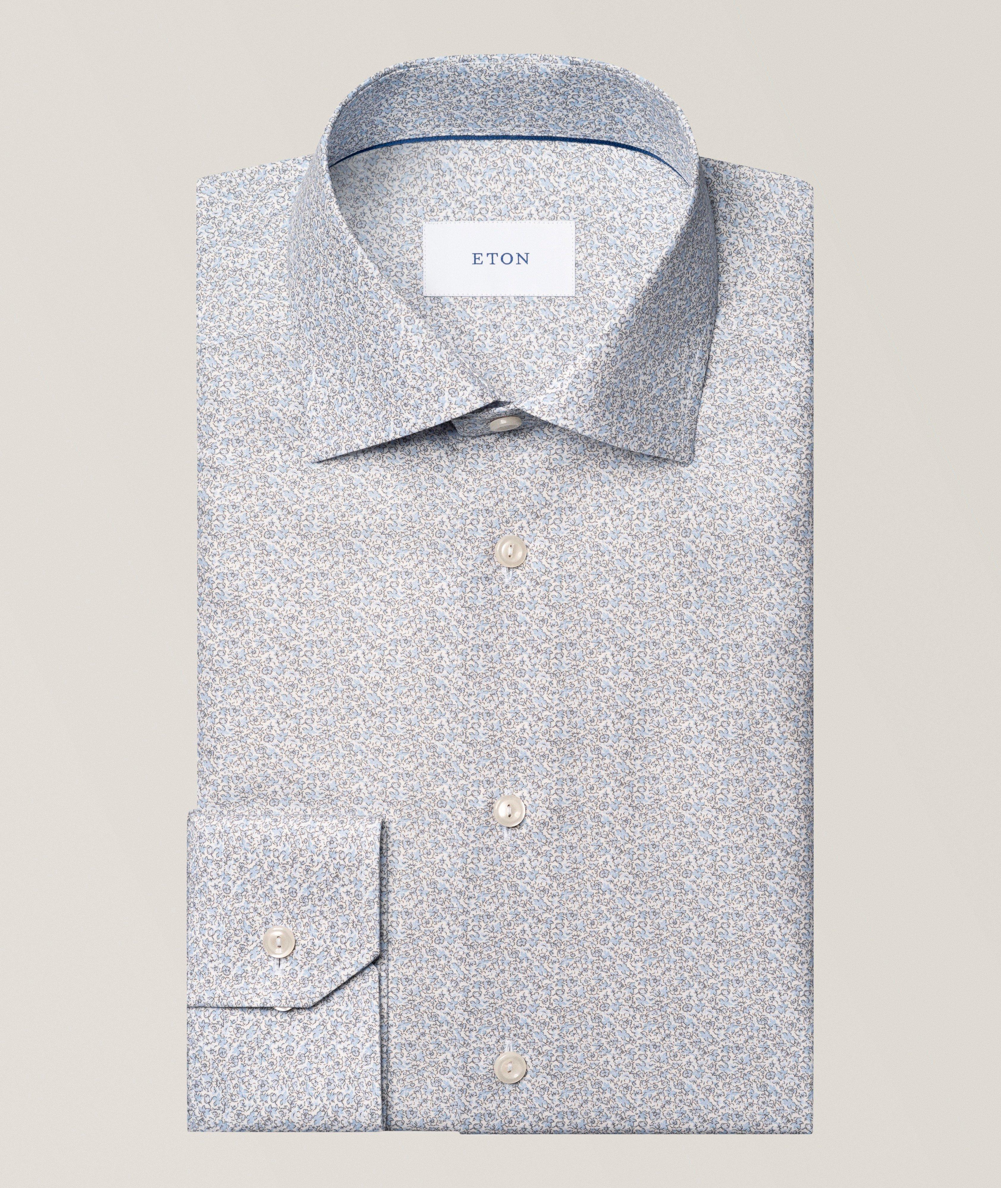 Slim-Fit Micro-Floral Twill Dress Shirt image 0