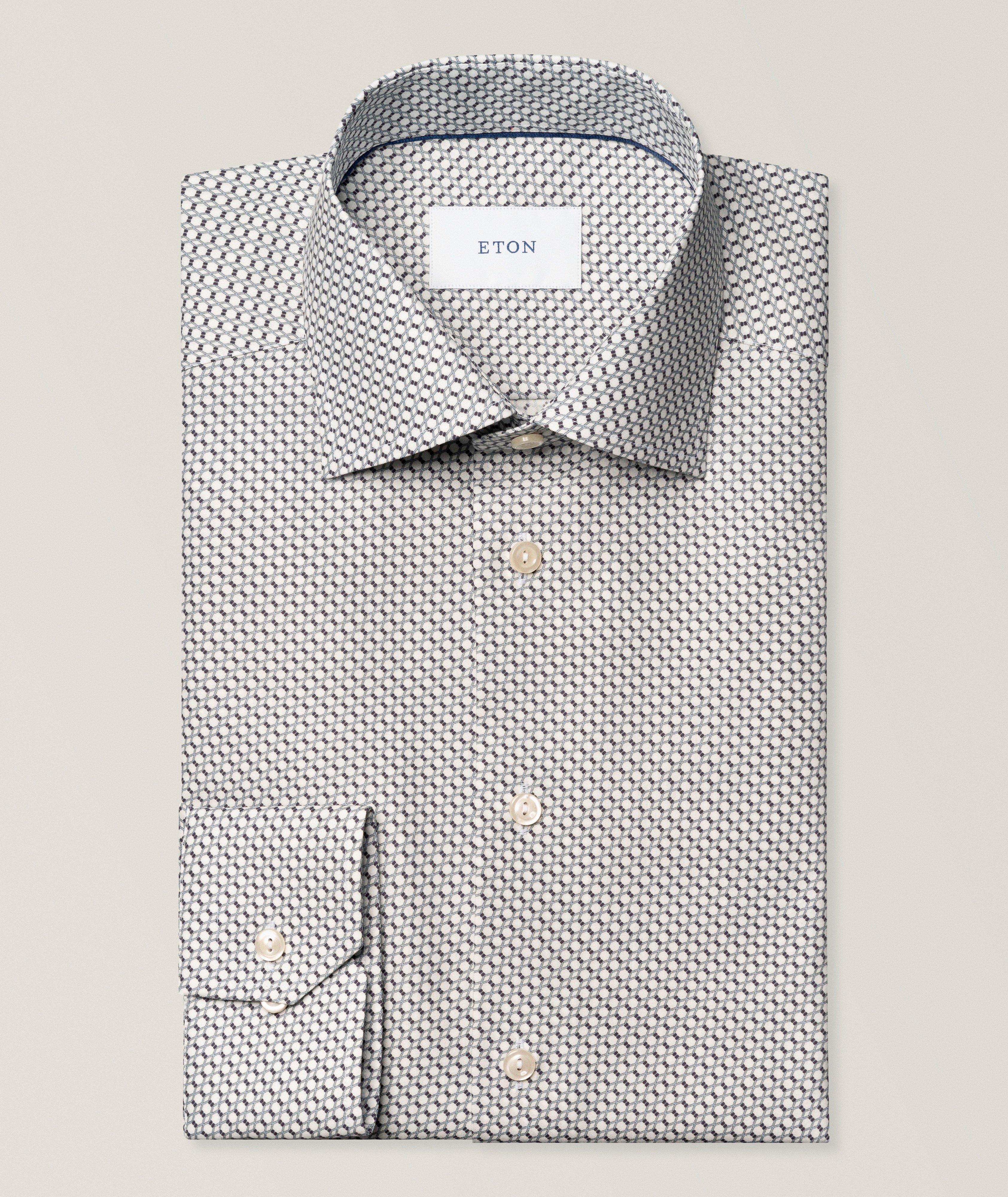 Slim-Fit Geometric Signature Twill Dress Shirt image 0