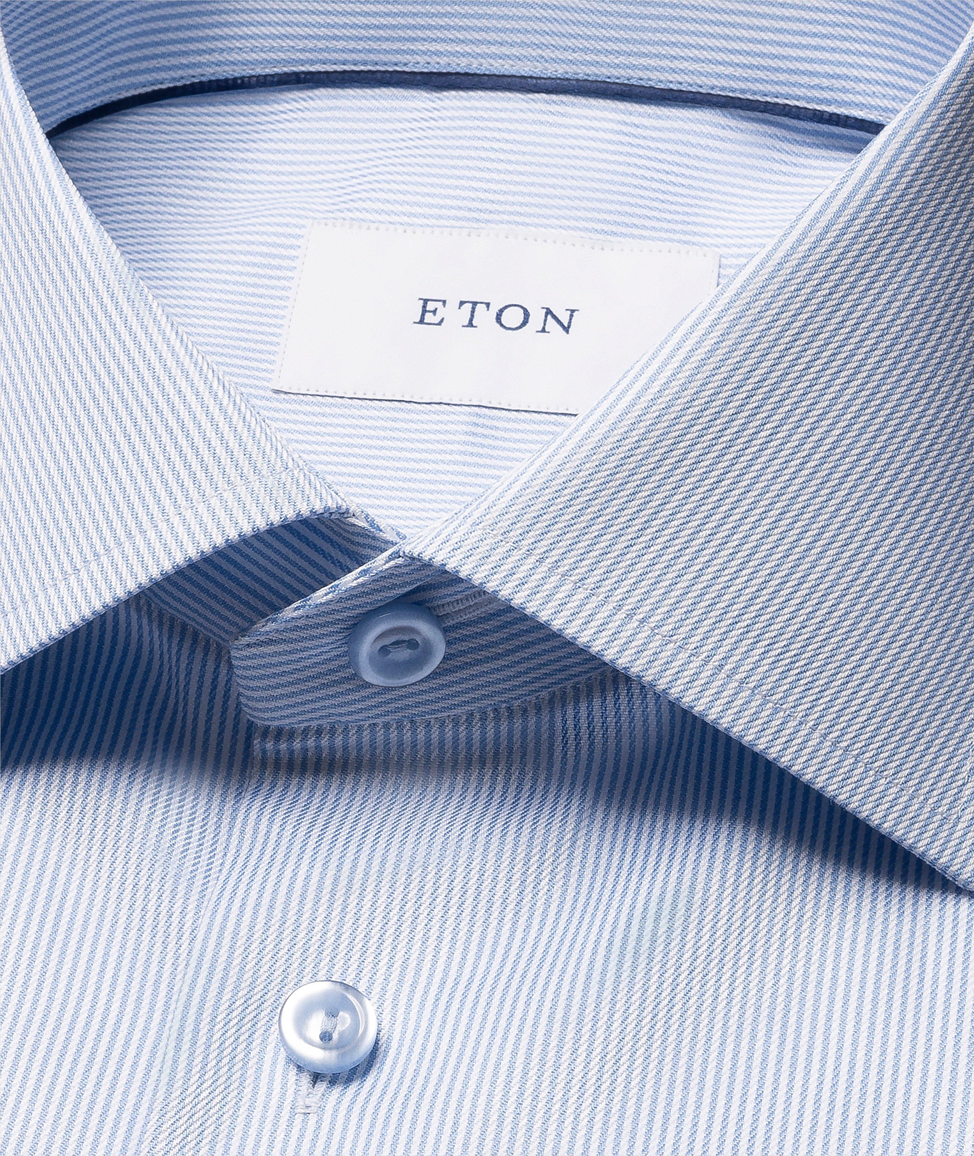 Slim-Fit Fine Stripe Twill Dress Shirt image 1