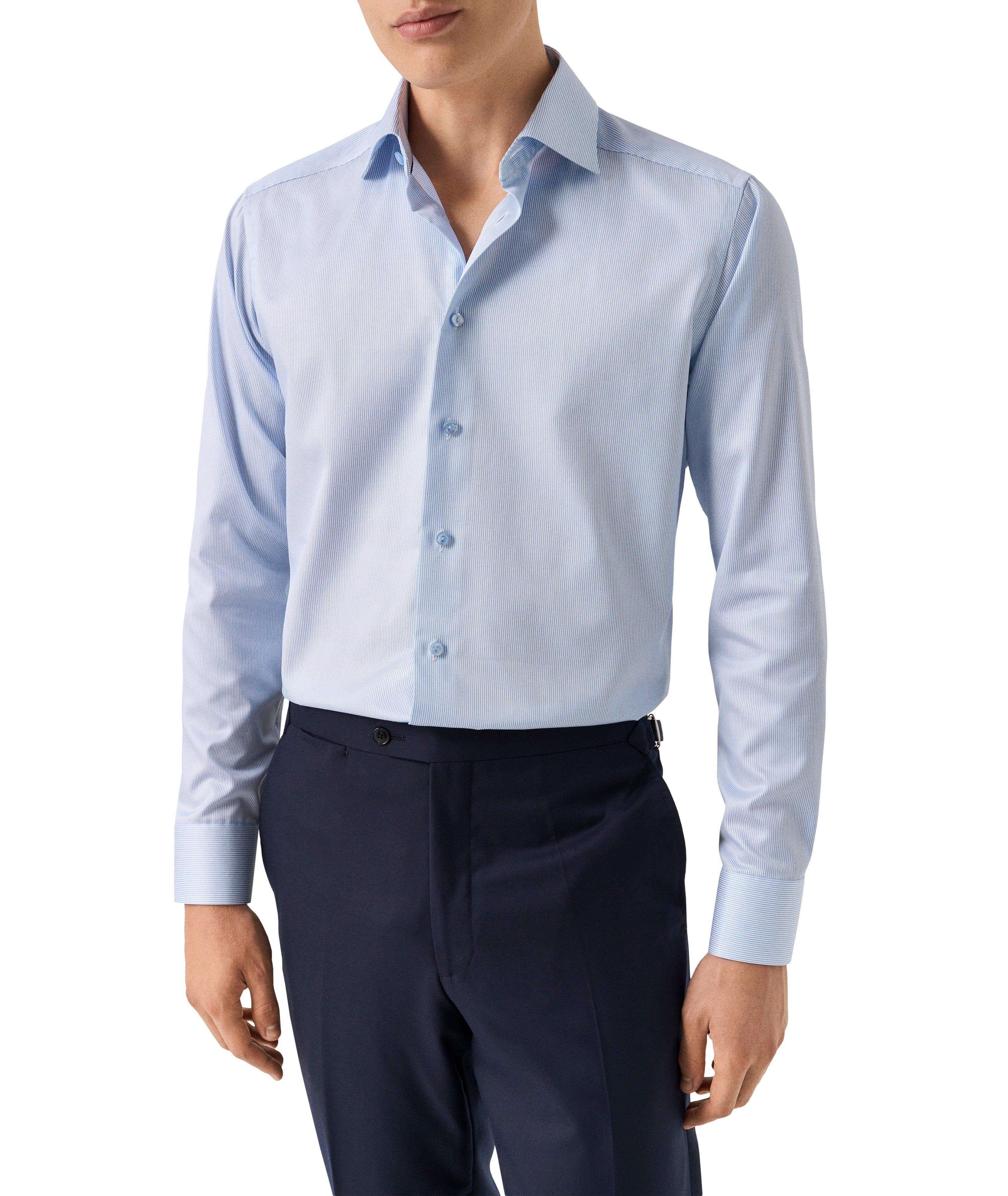 Slim-Fit Fine Stripe Twill Dress Shirt image 2