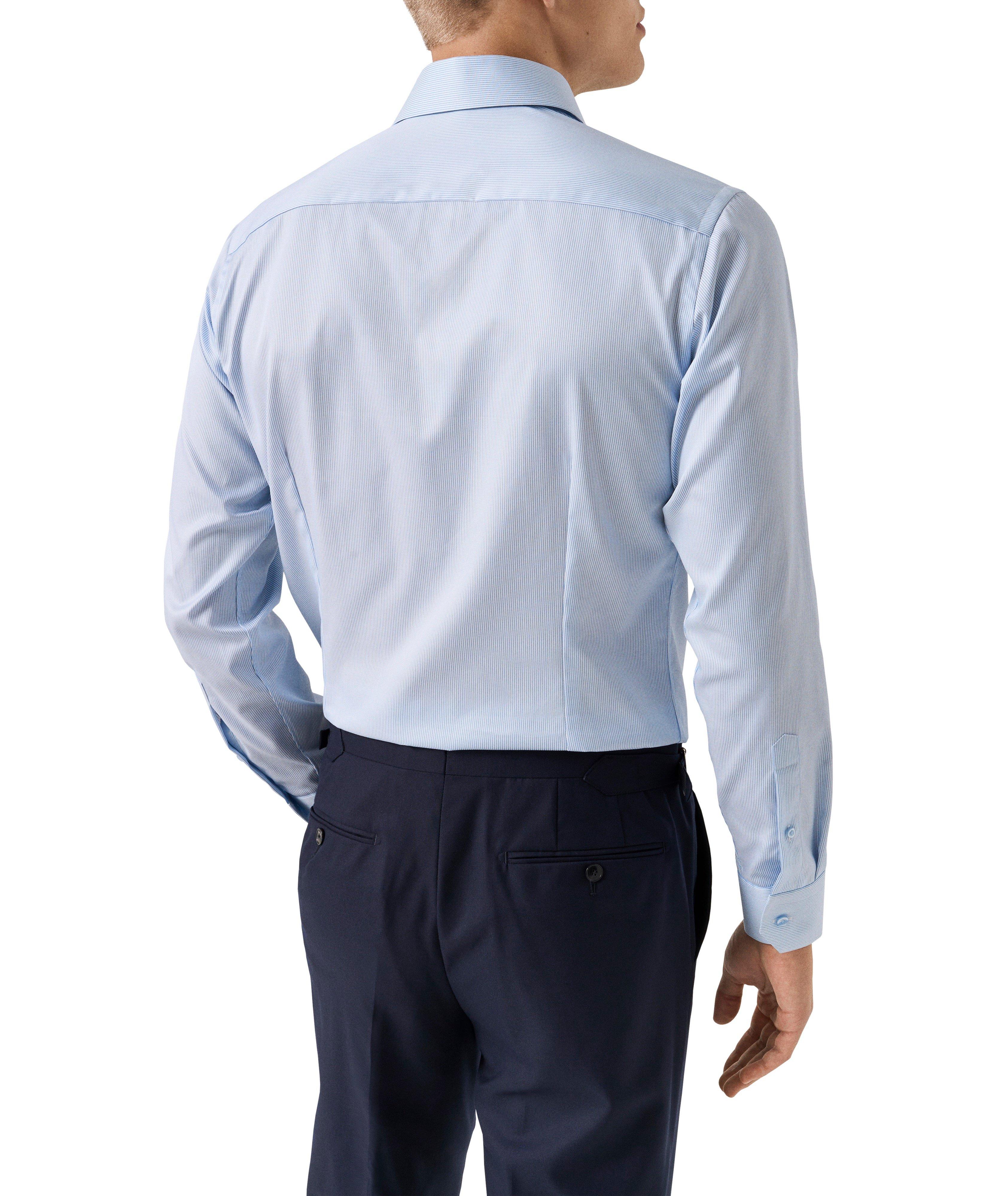 Slim-Fit Fine Stripe Twill Dress Shirt image 3