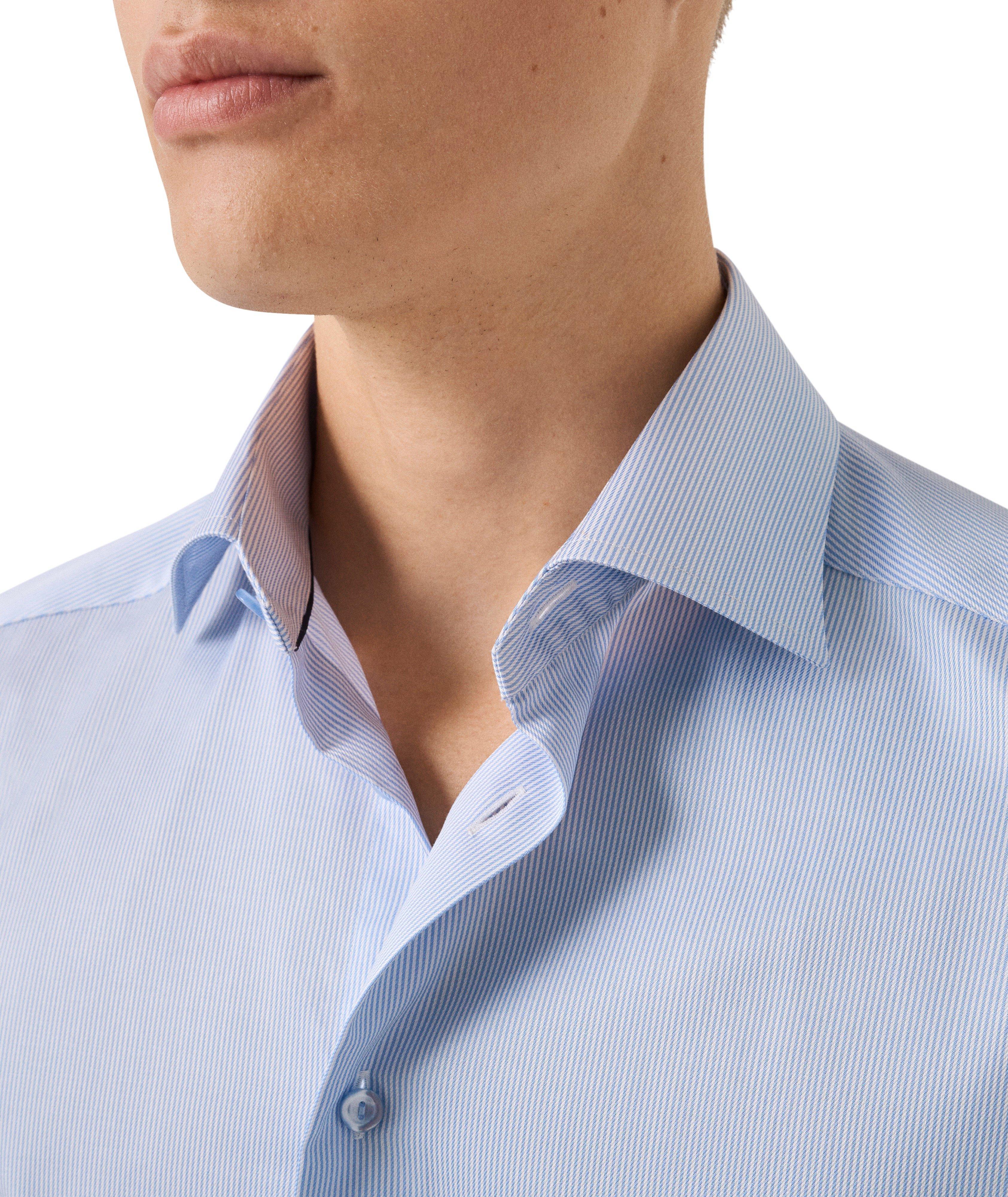Slim-Fit Fine Stripe Twill Dress Shirt image 5