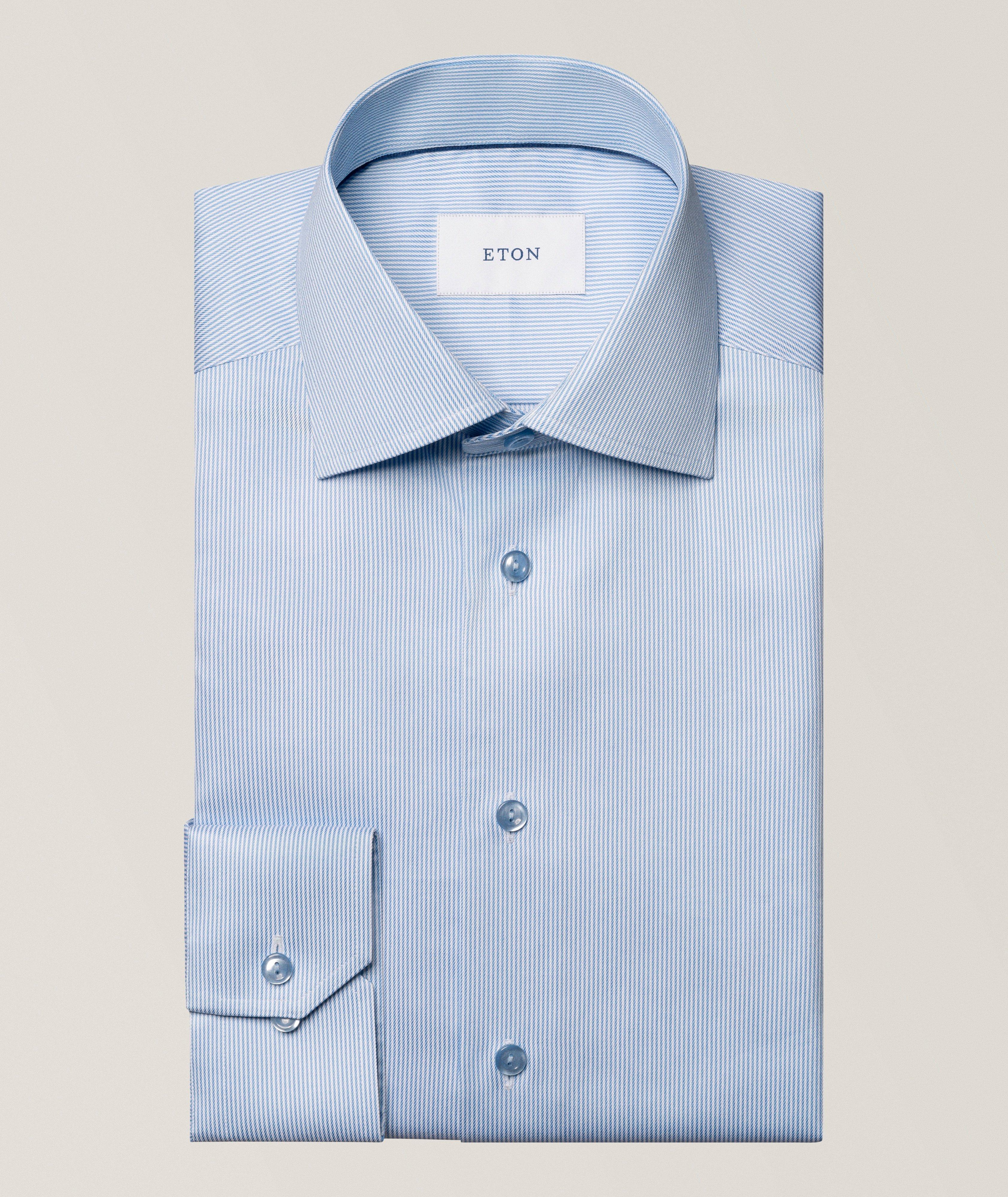 Slim-Fit Fine Stripe Twill Dress Shirt image 0