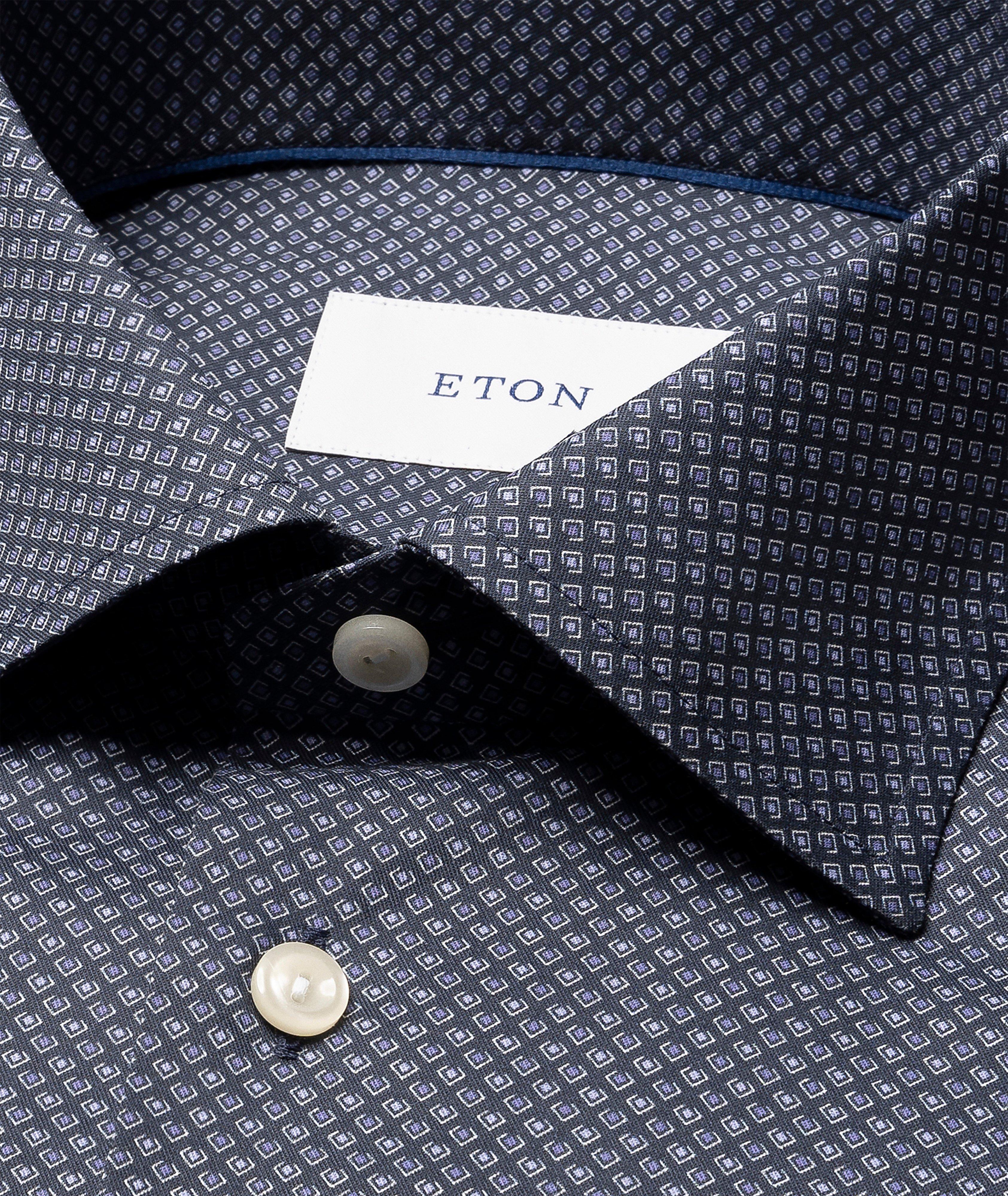 Contemporary-Fit Geometric Twill Dress Shirt image 1