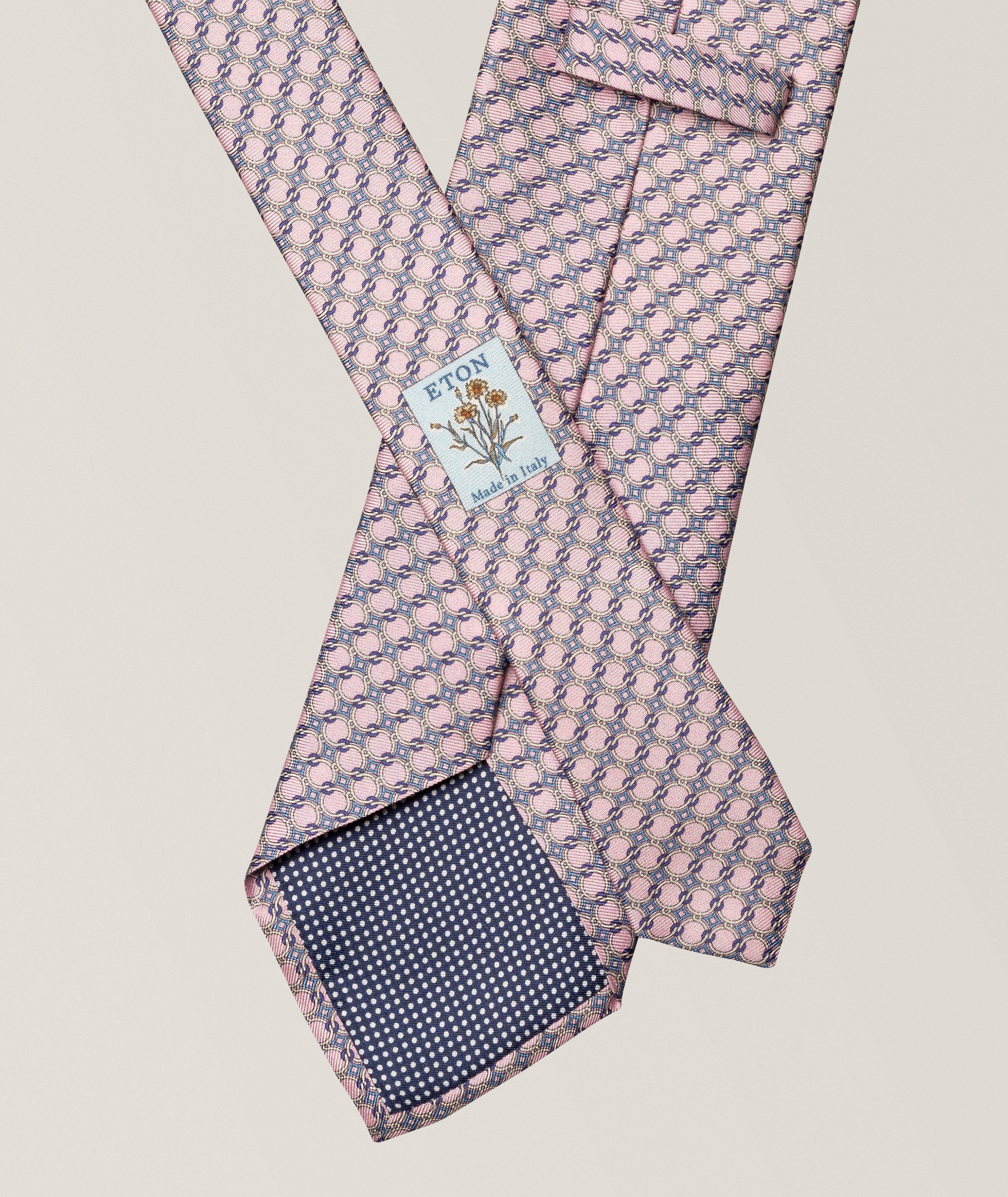 Geometric Woven Silk Tie image 1