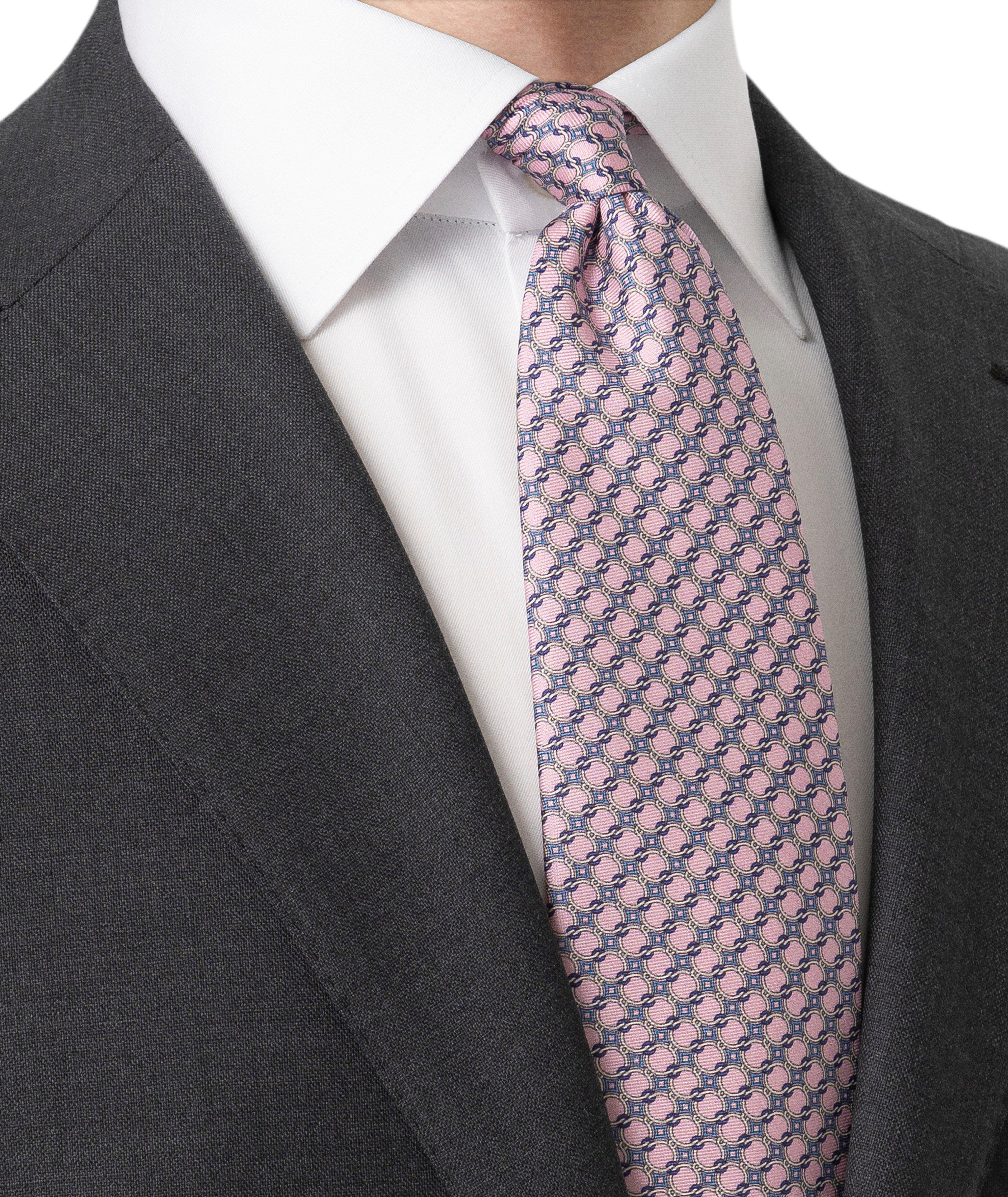 Geometric Woven Silk Tie image 2