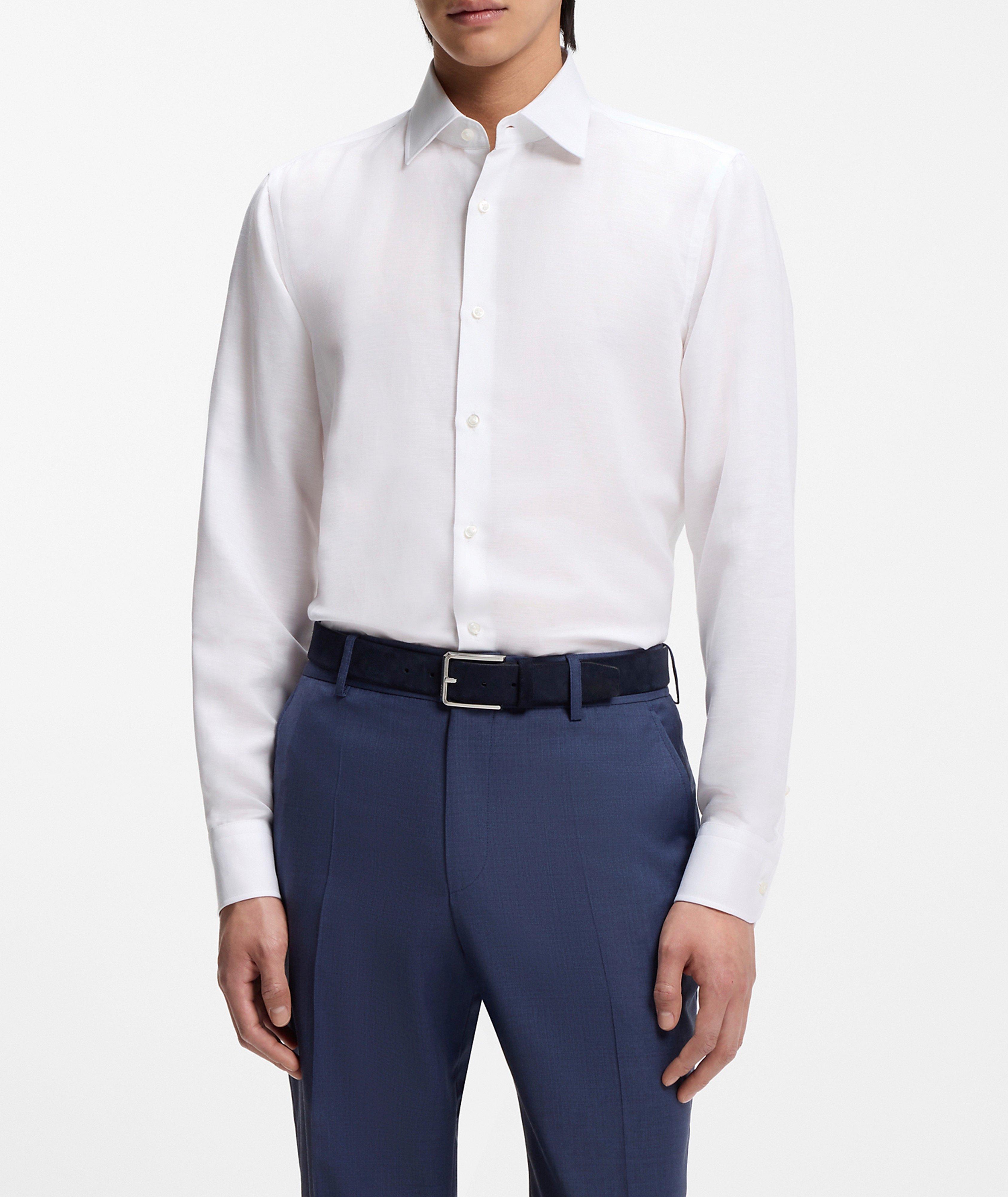 Hank Linen-Blend Twill Dress Shirt image 1
