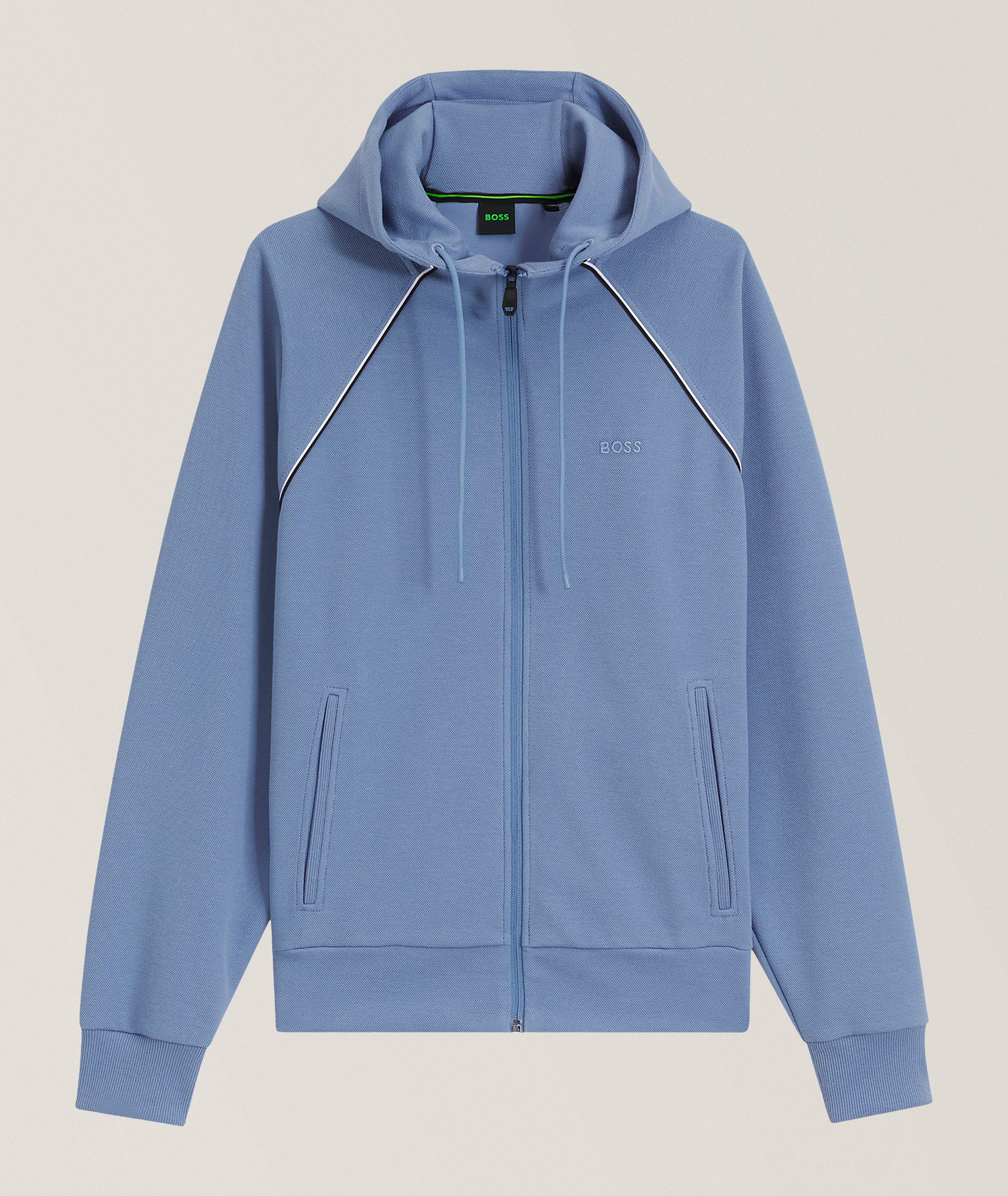 BOSS Sweatshirt à capuche zippé coton-mélange