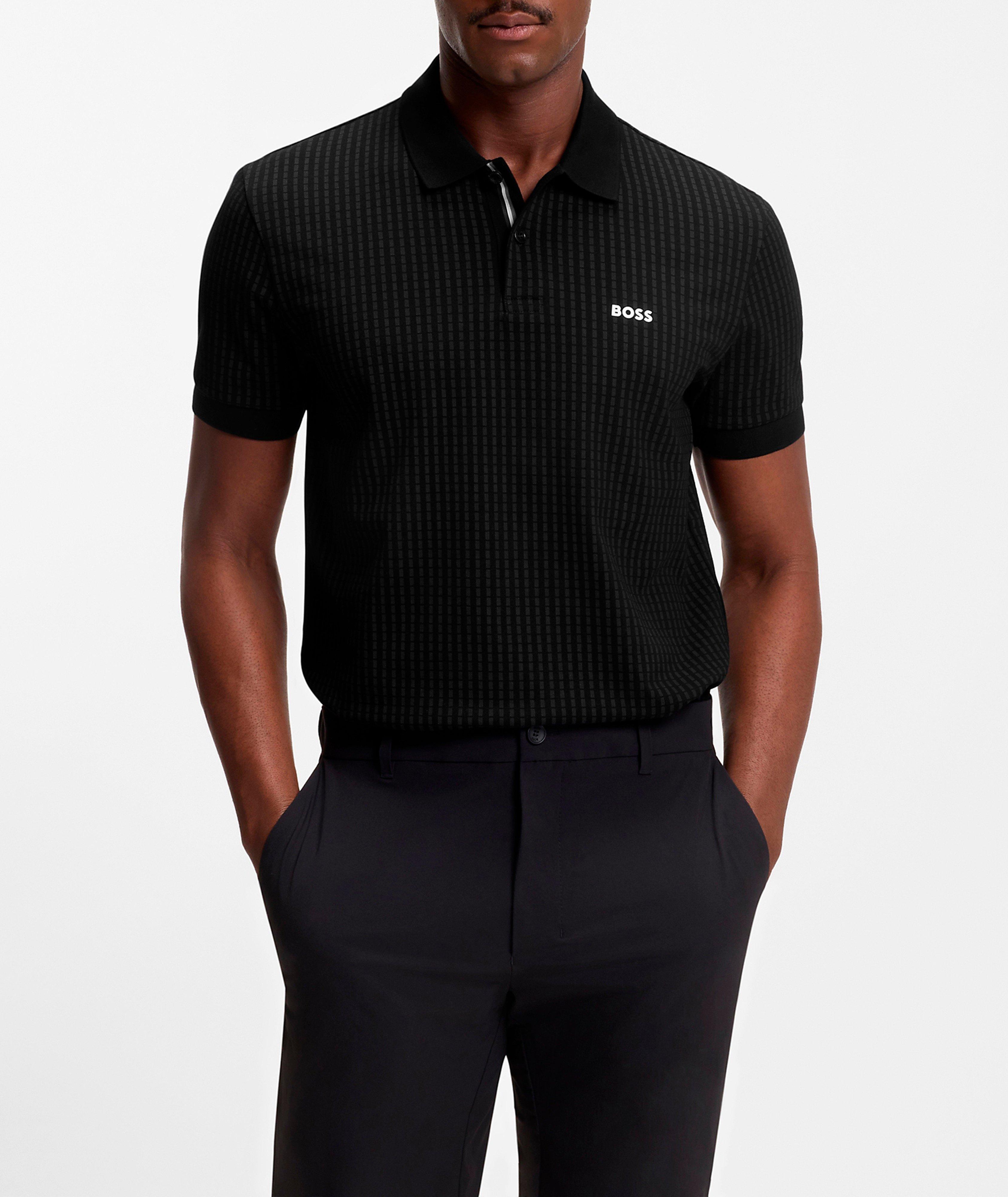 Geometric-Print Cotton Piqué Polo   image 1