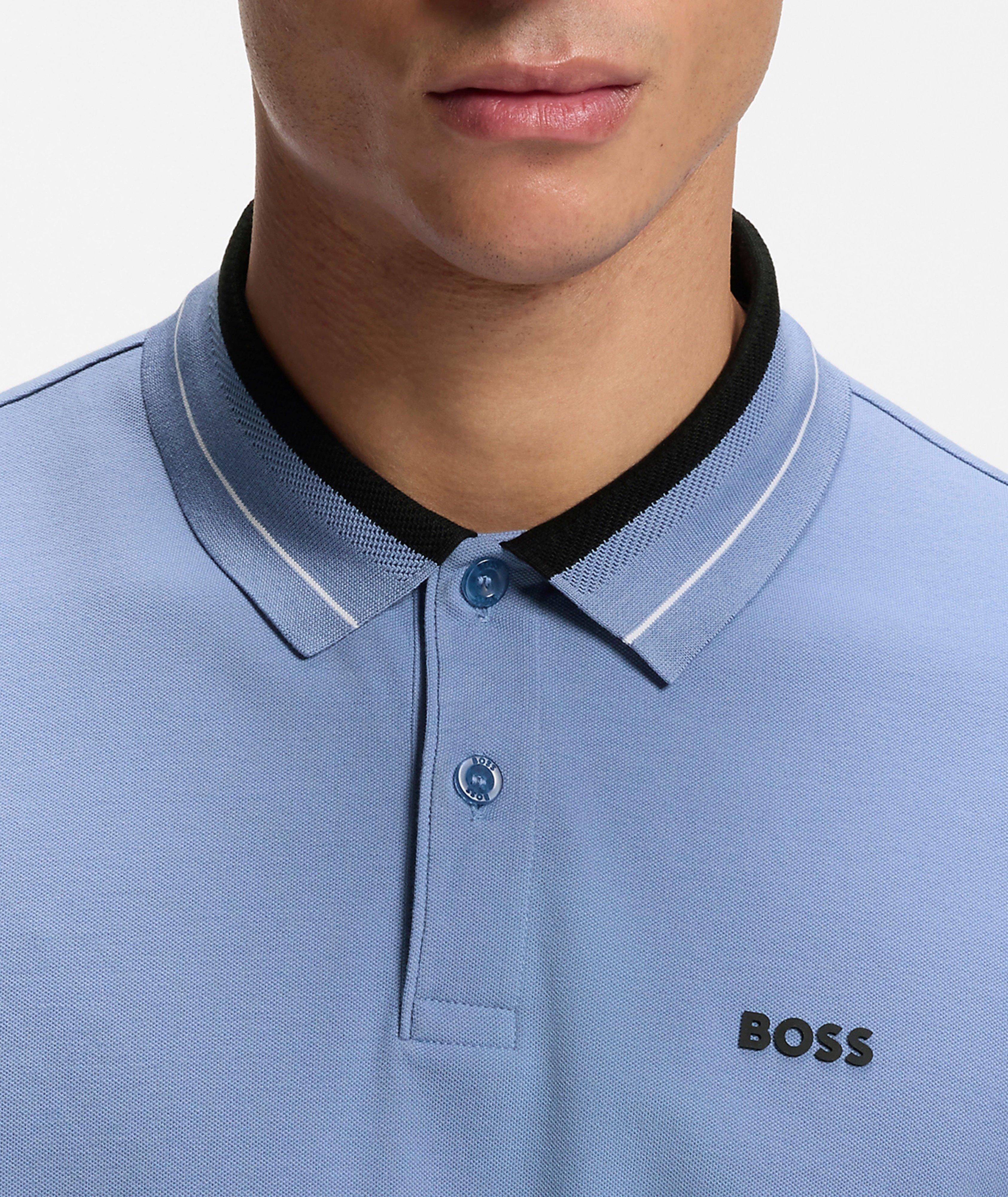 Striped-Trim Stretch-Cotton Polo image 3