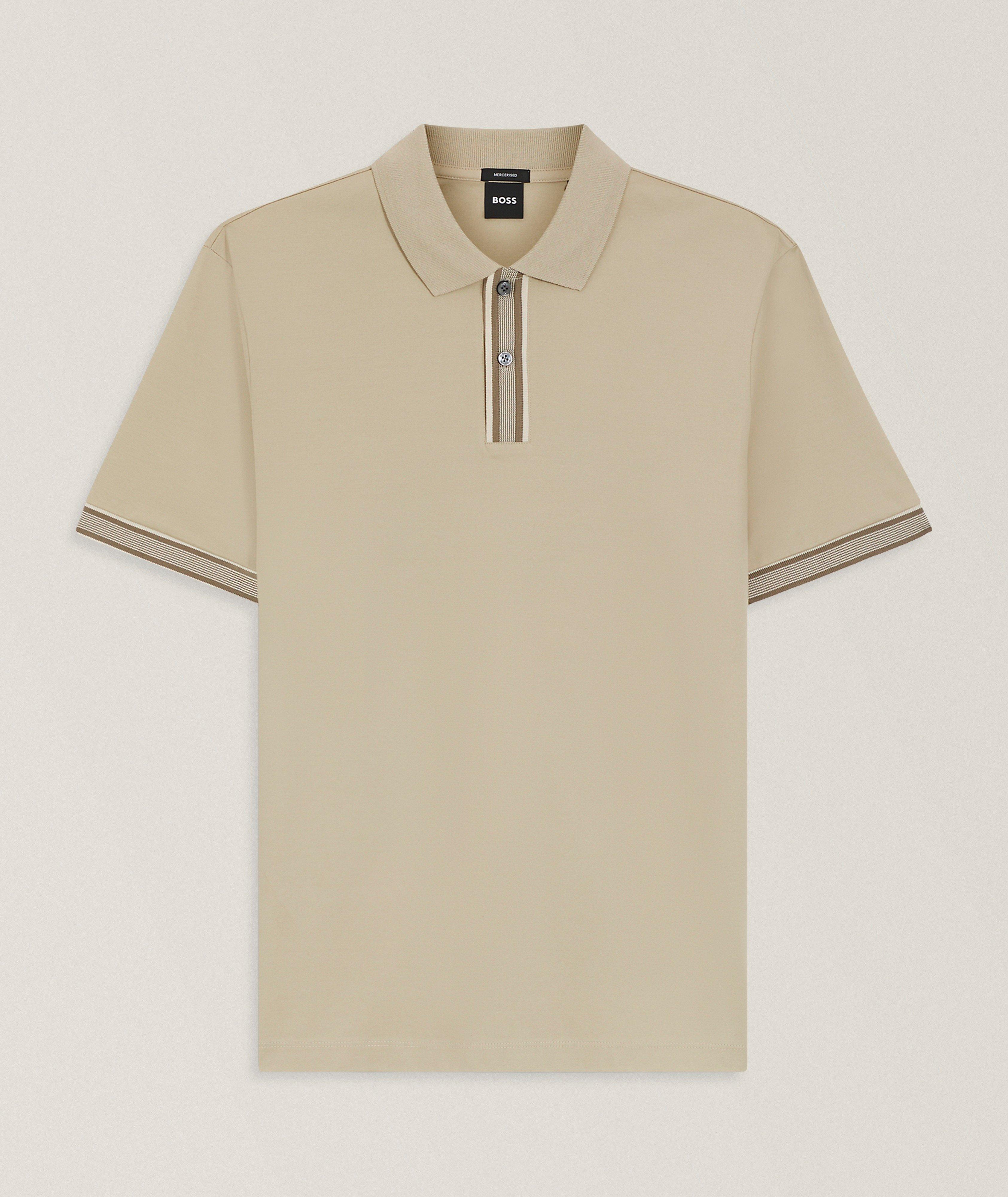 BOSS Polo mercerisé bordure-rayée Parlay