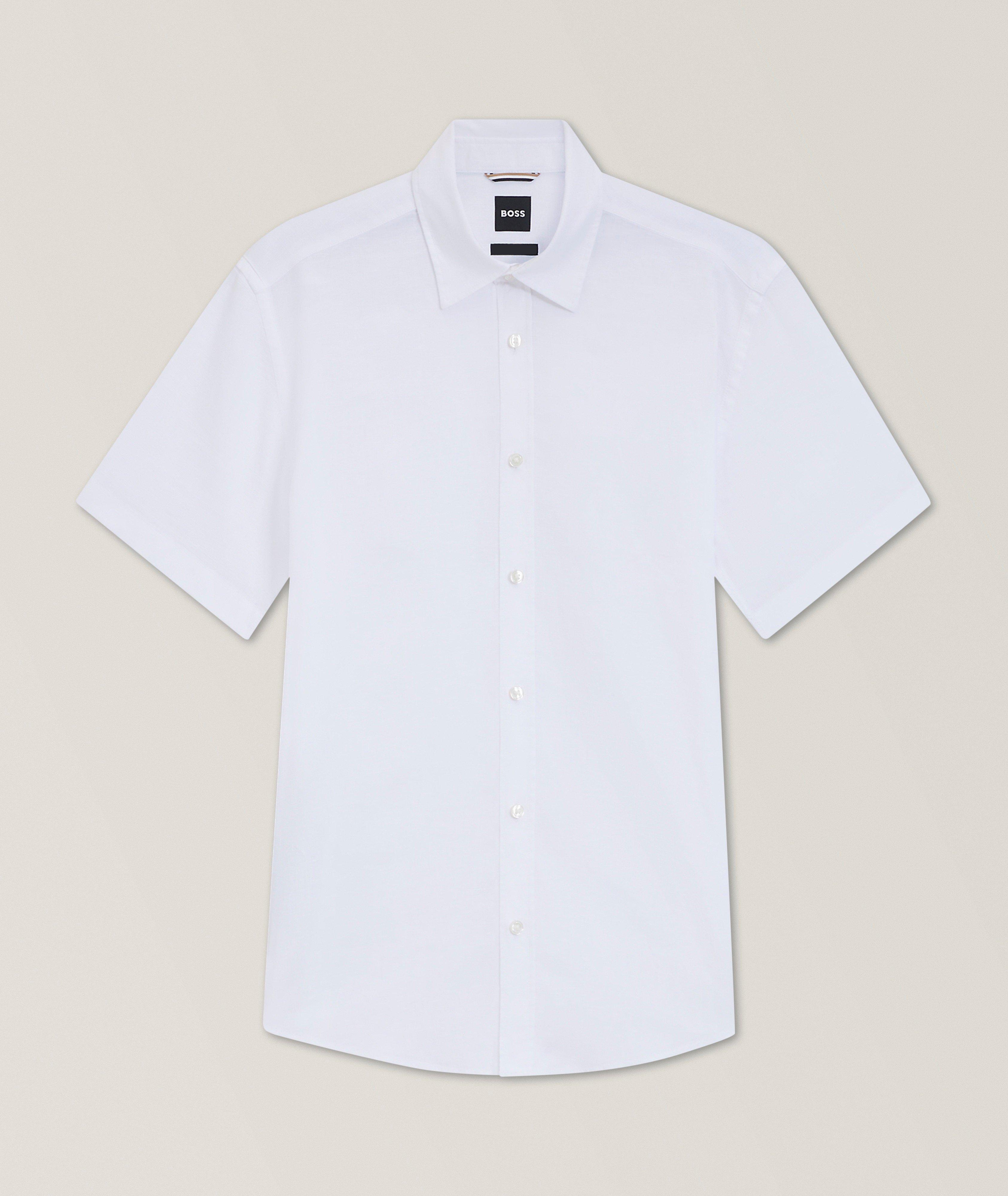 Slim-Fit Stretch-Linen Shirt image 0