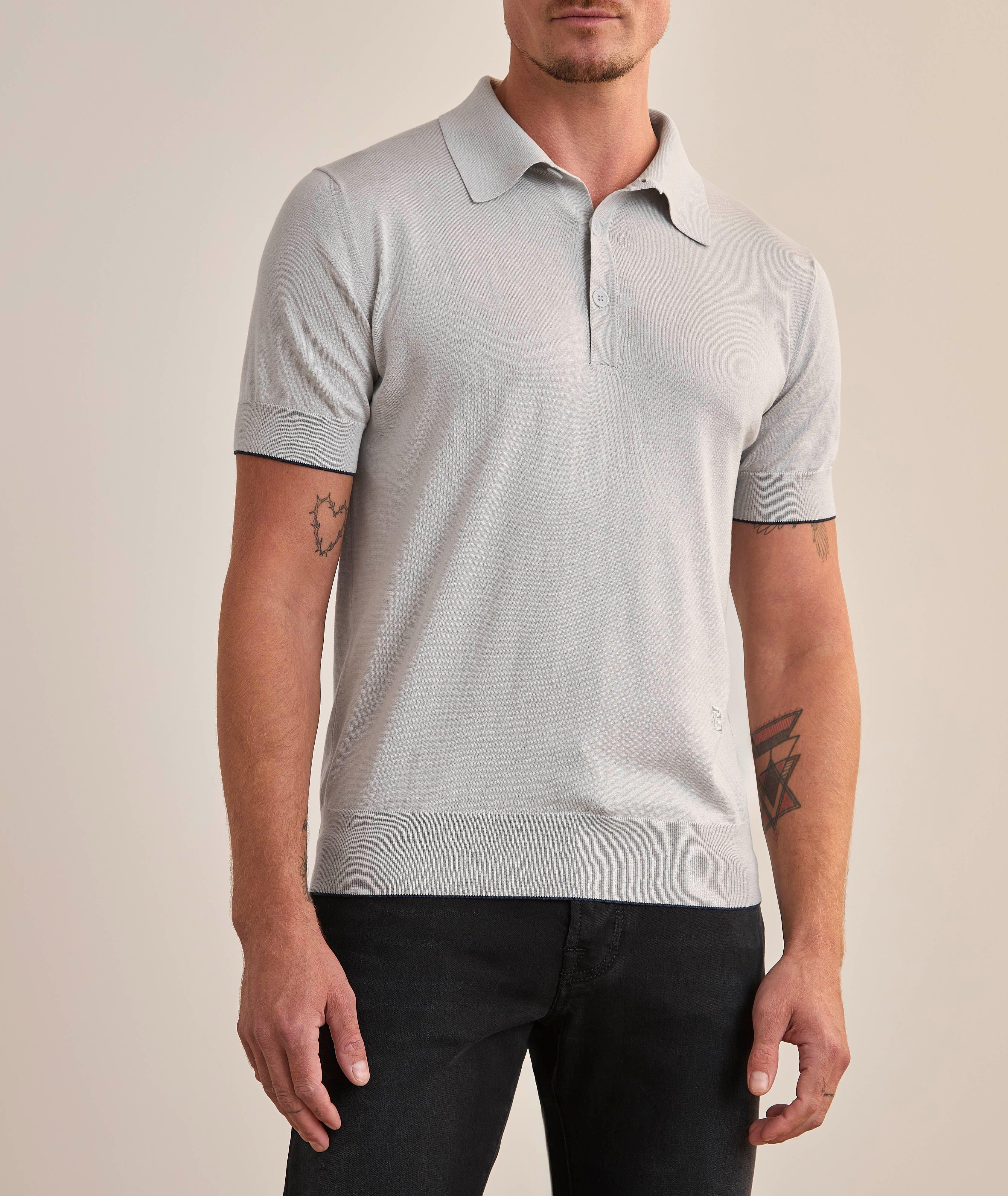 Polo en tricot de soie et de coton image 1