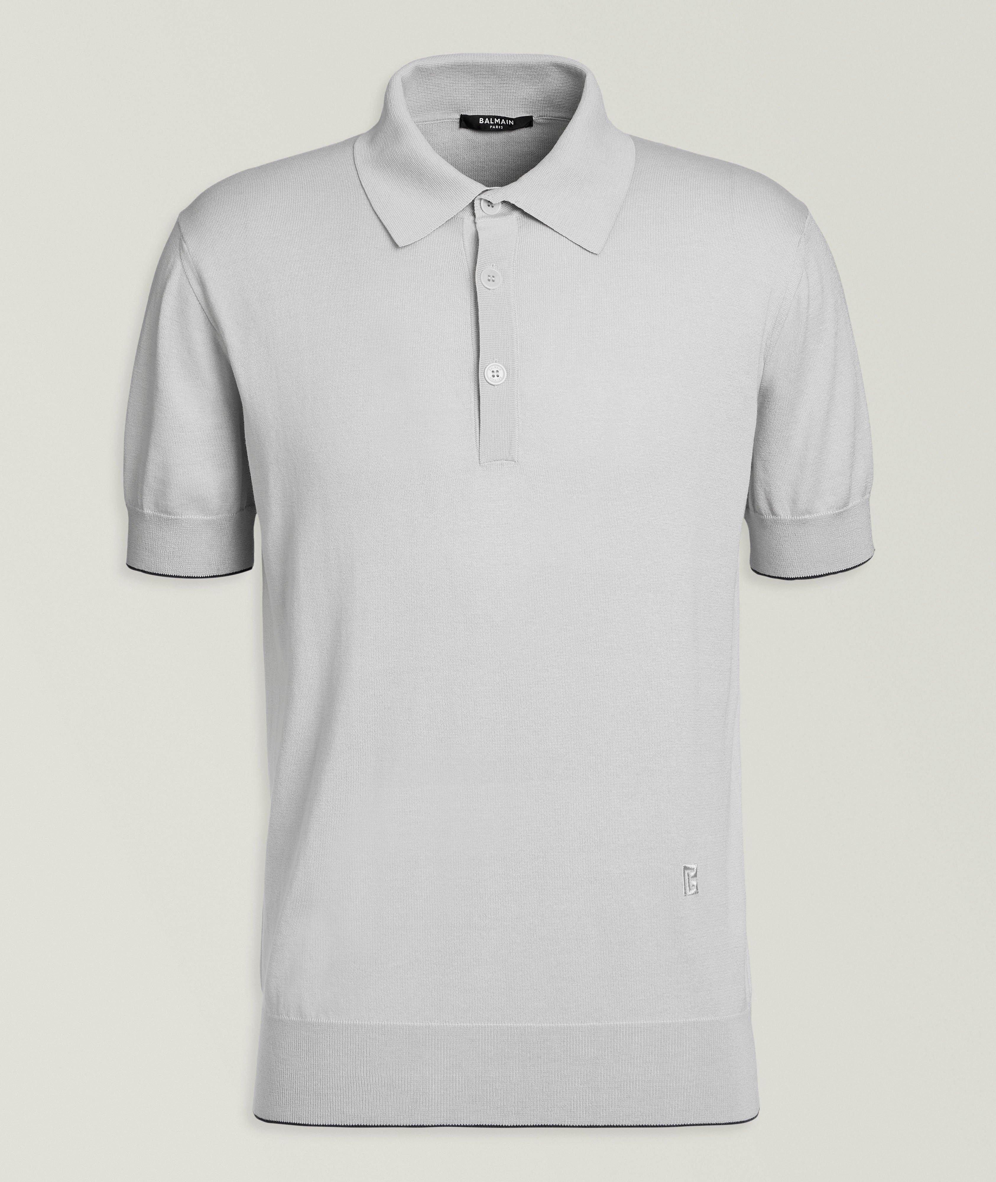 Balmain Silk-Cotton Knit Polo 