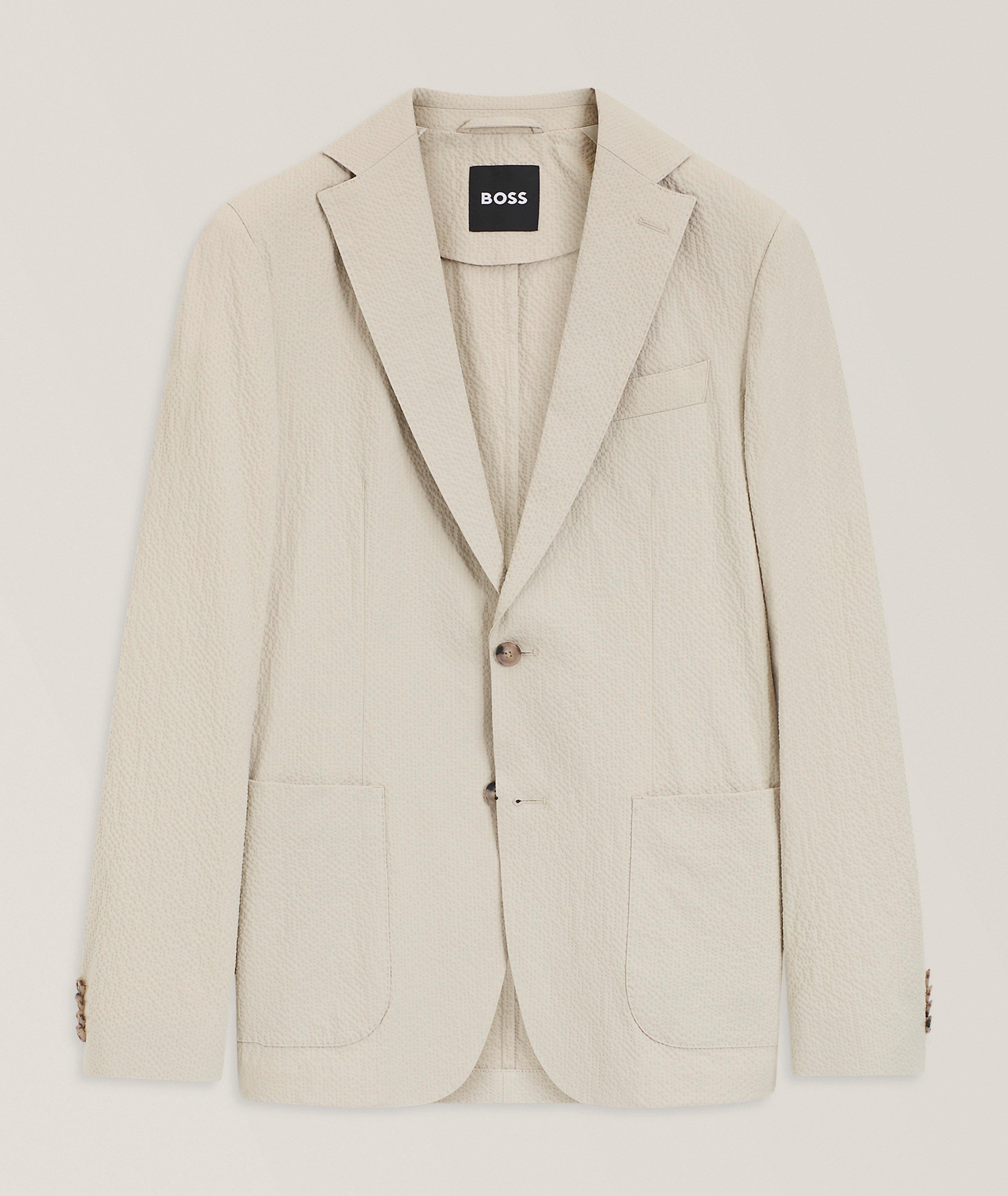BOSS Stretch-Cotton Seersucker Sport Jacket 