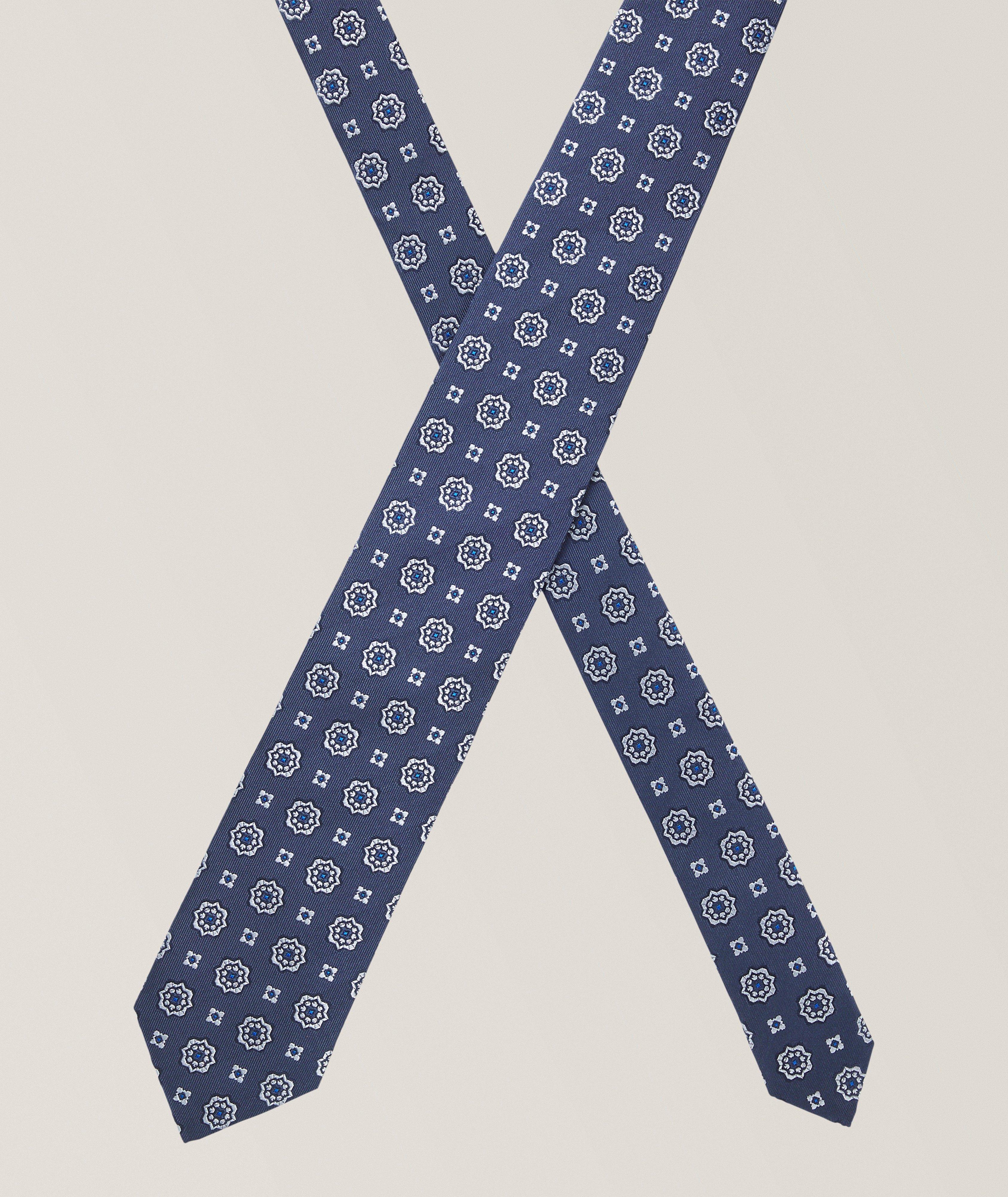 Medallion Jacquard Silk-Blend Tie image 1