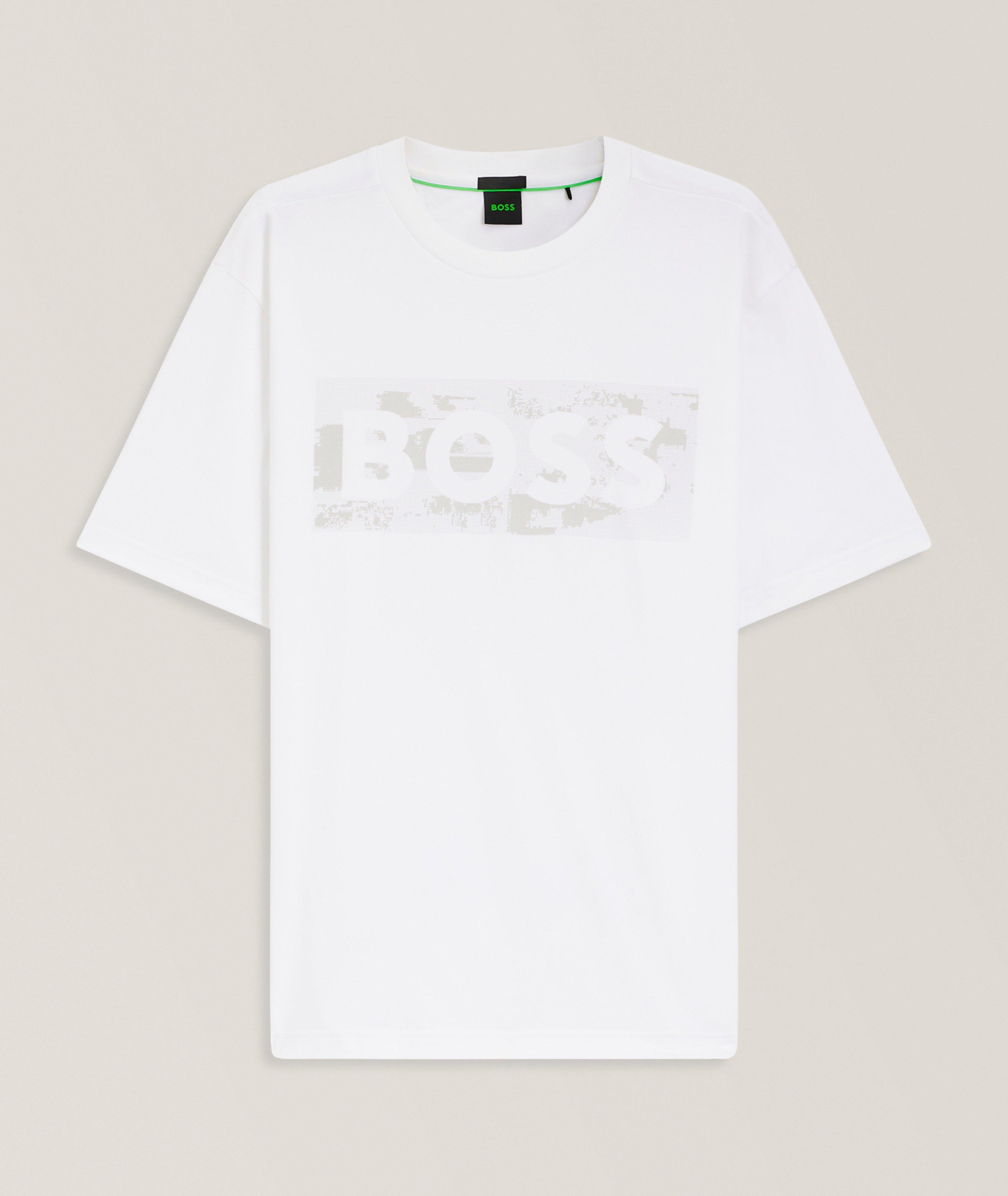 BOSS T-shirt coton-extensible œuvre-logo