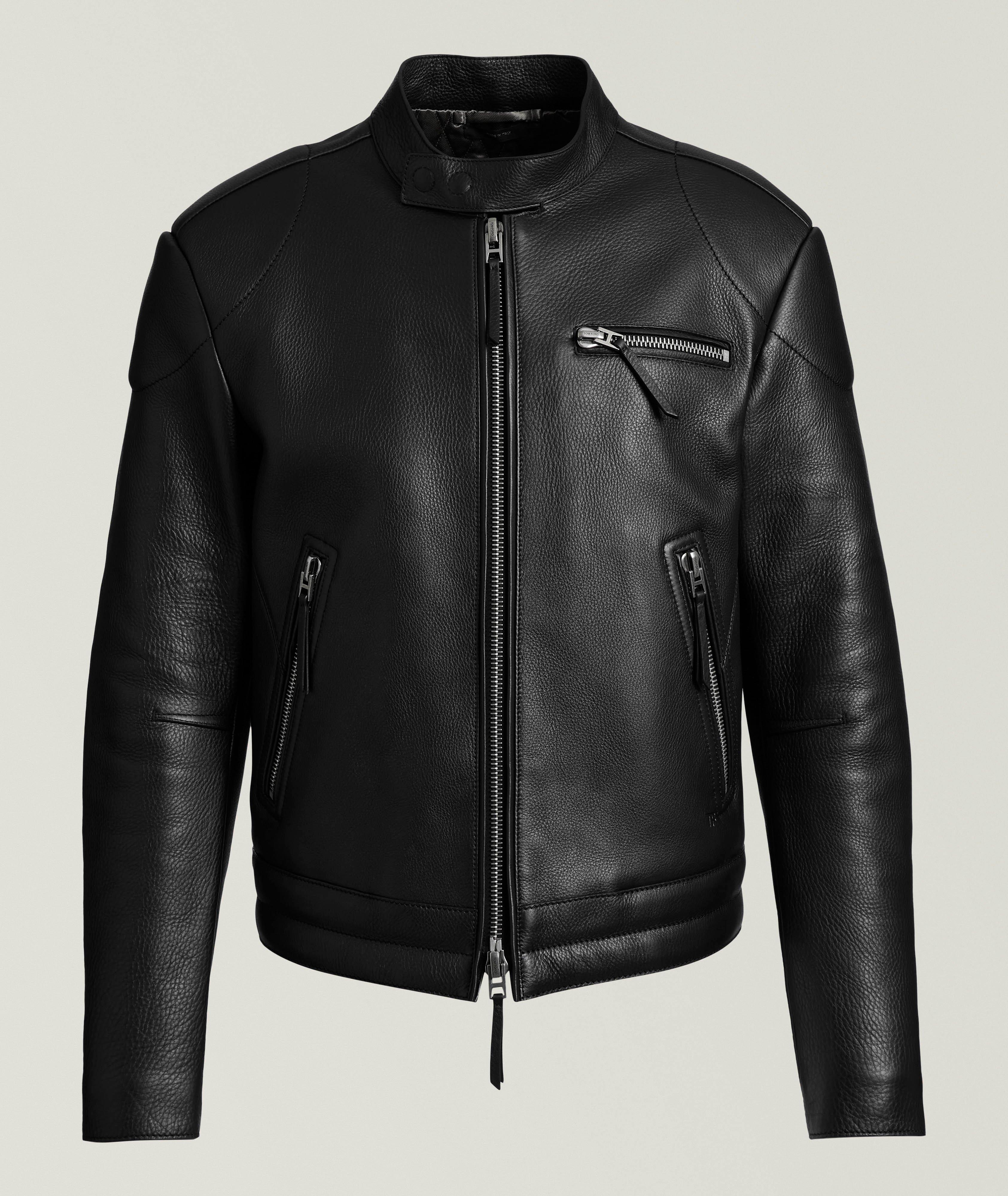 Grained Leather Biker Jacket image 0