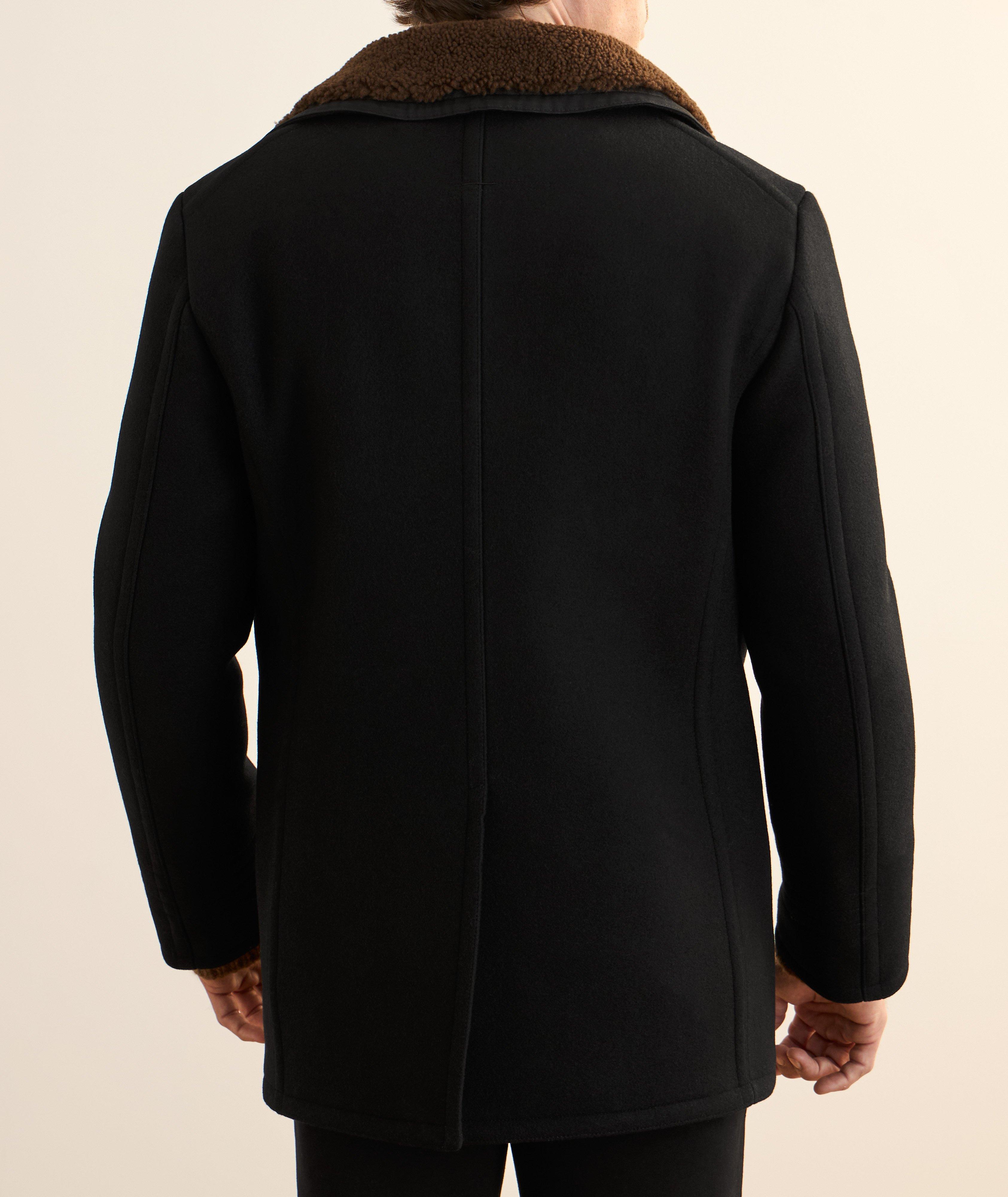 Caban en laine Melton avec shearling image 2
