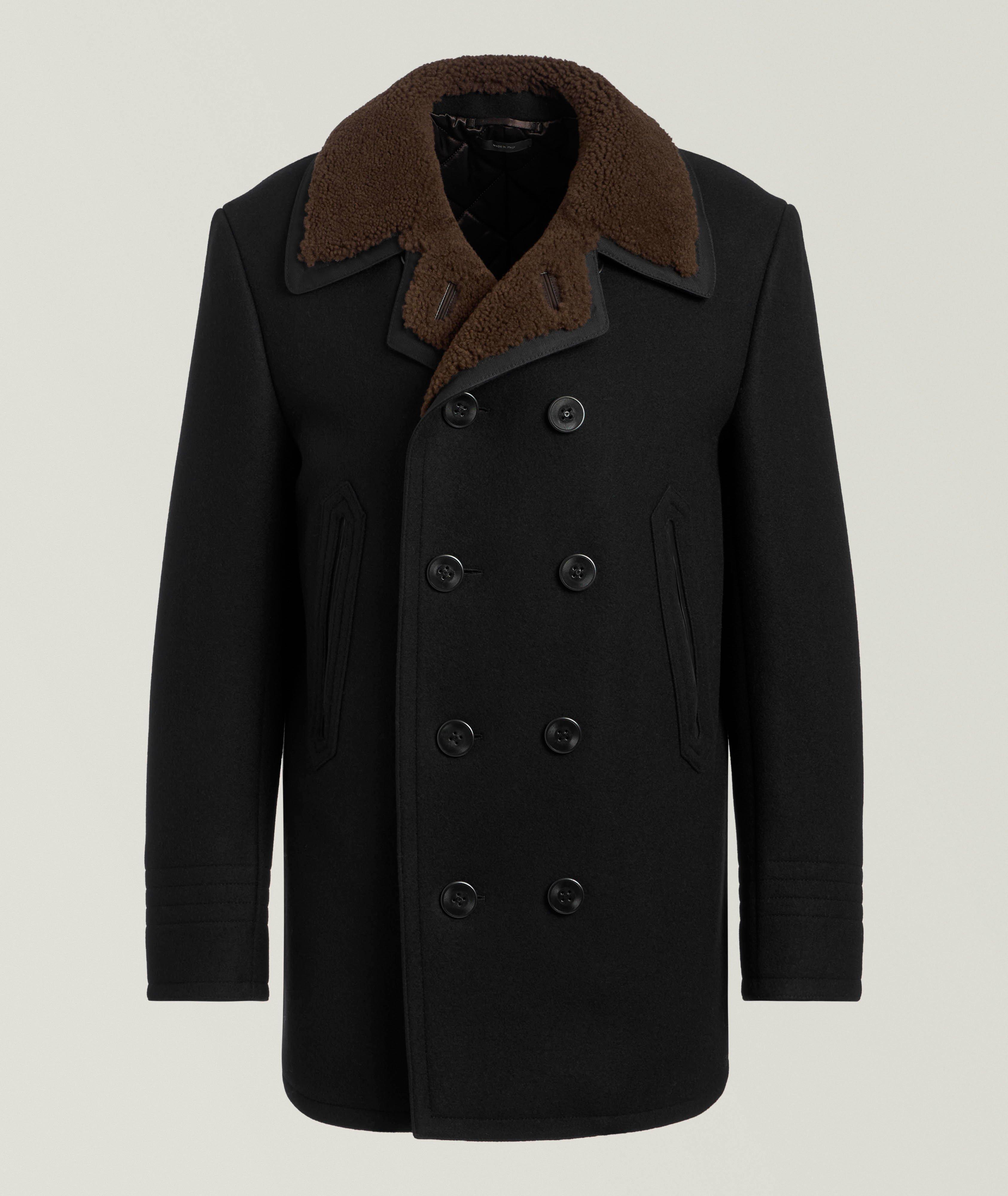 Caban en laine Melton avec shearling image 0