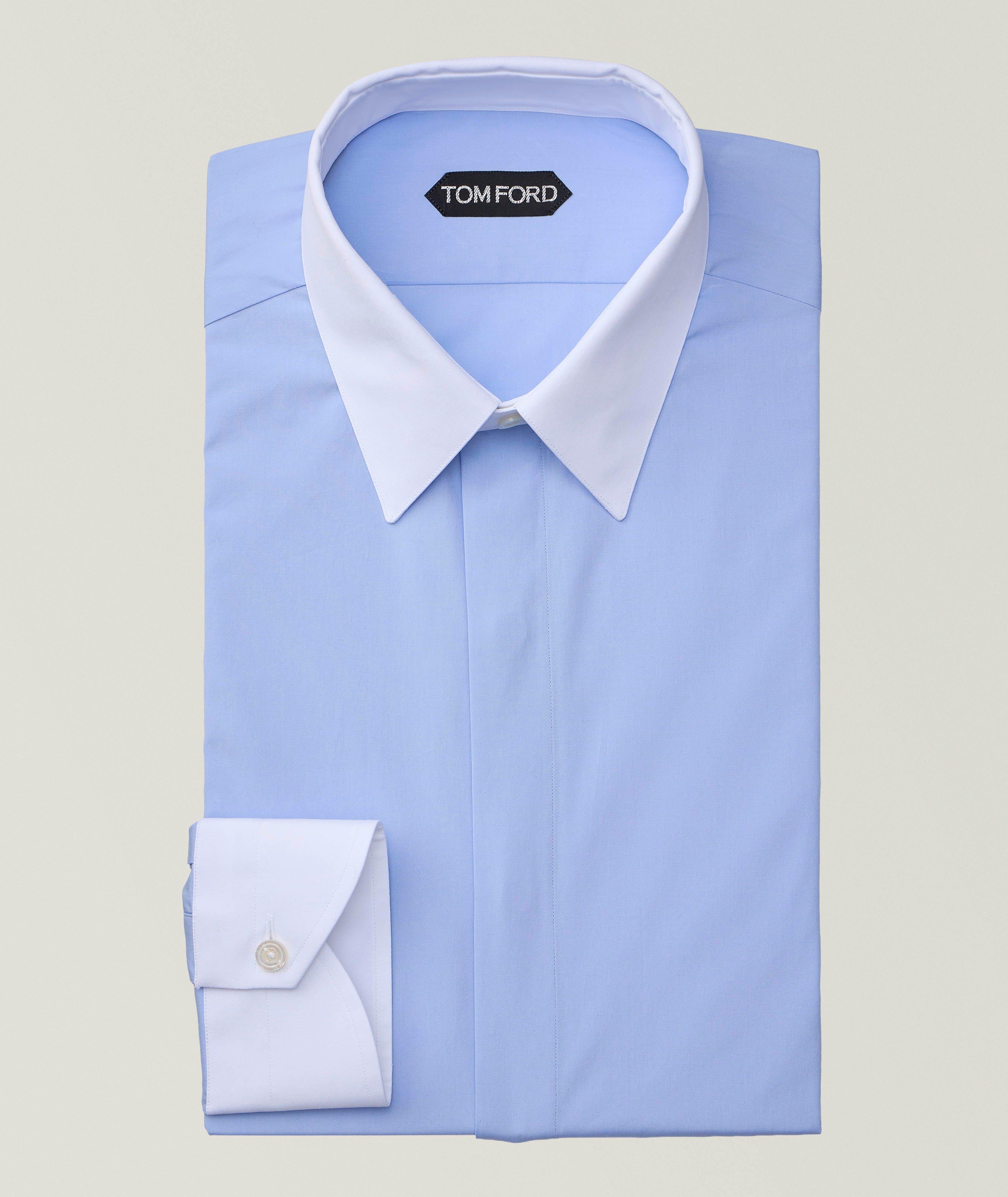 Two-Tone Cotton Poplin Dress Shirt image 0