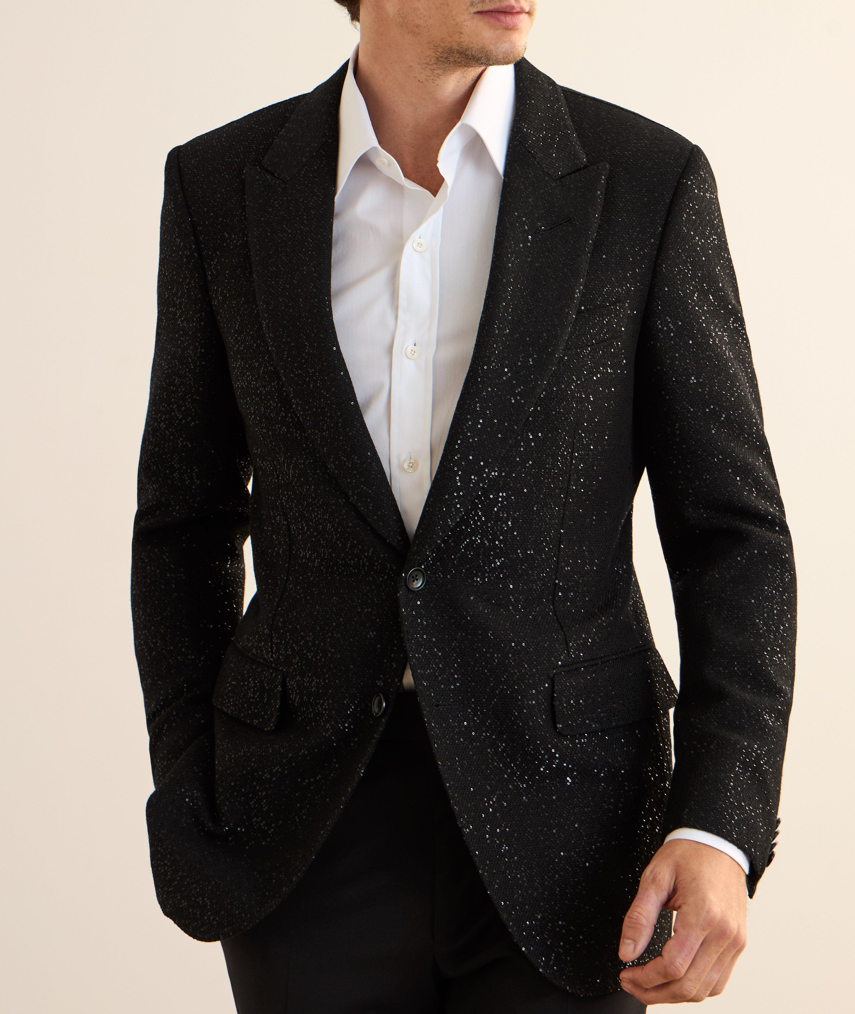 Dyllan Sequin Bouclé Tuxedo Jacket image 1