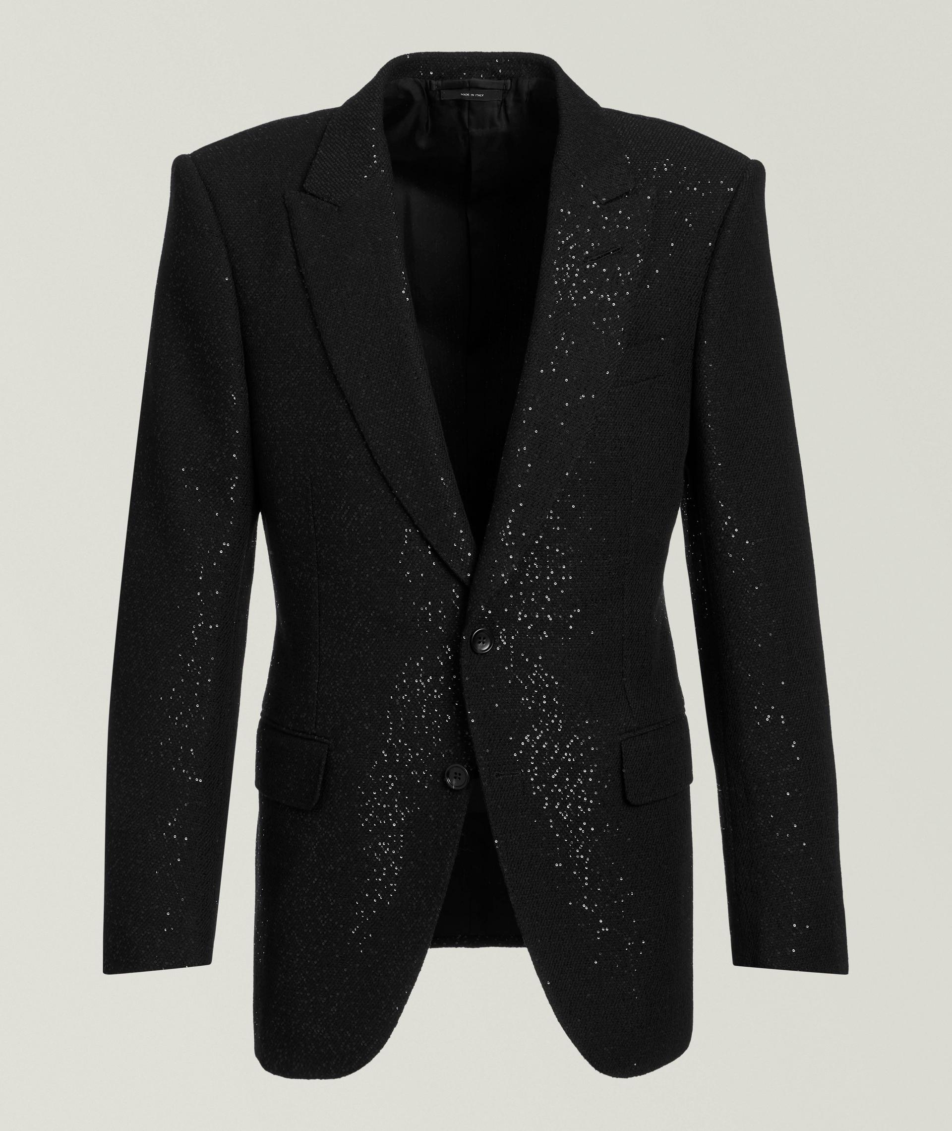 Dyllan Sequin Bouclé Tuxedo Jacket image 0