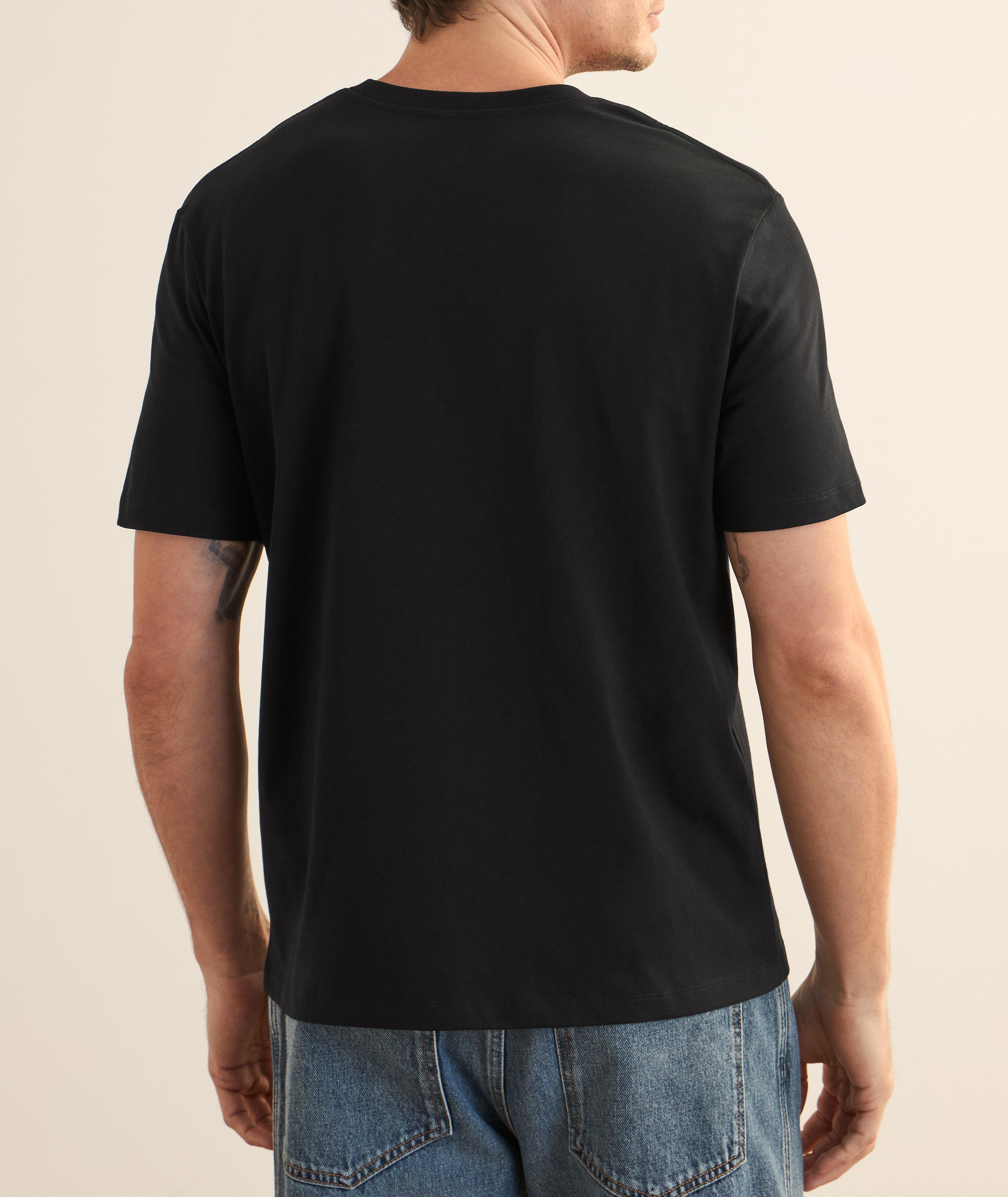 T-shirt à logo en coton à col rond image 3