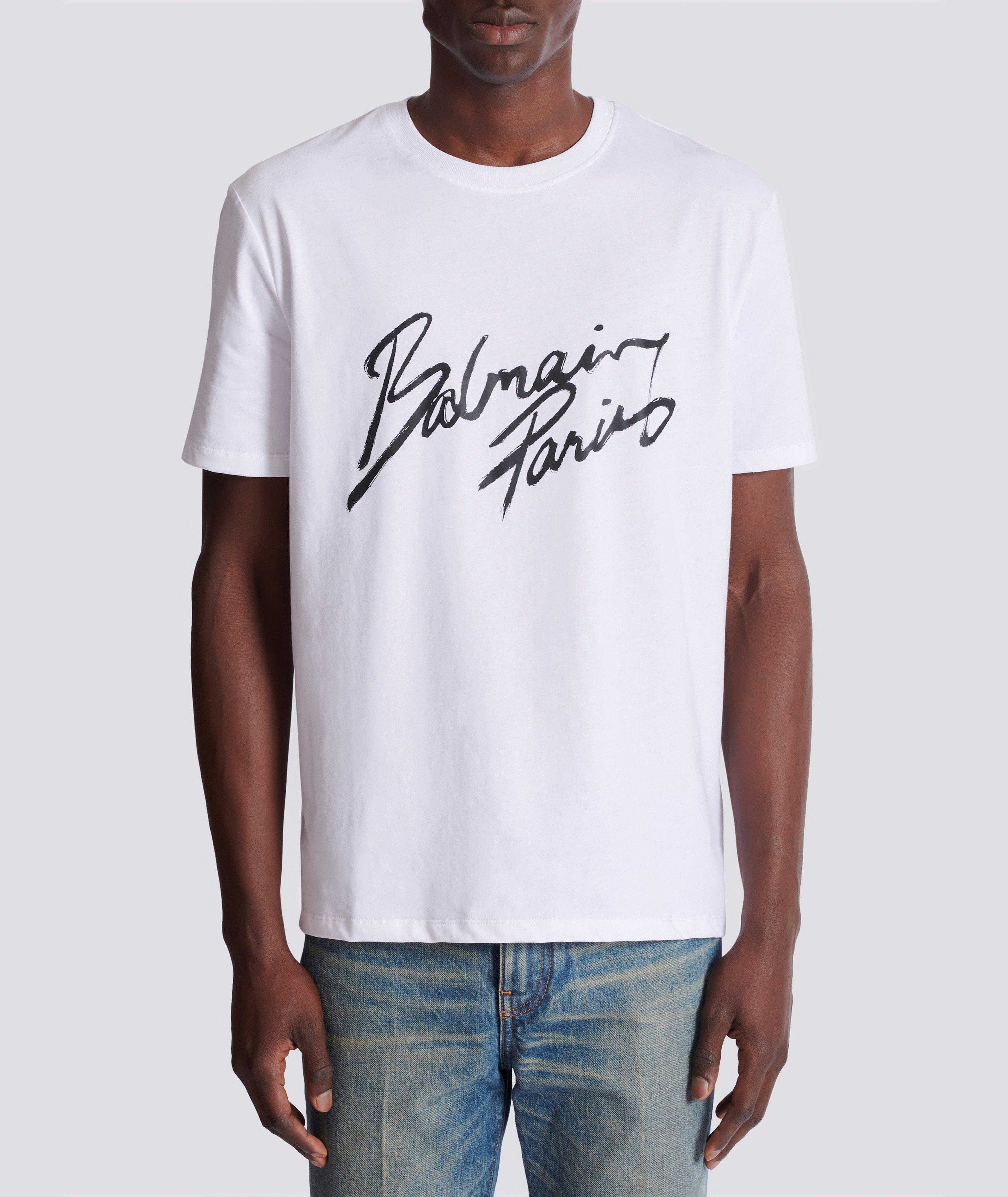 Cursive Logo Cotton Crewneck T-Shirt image 1