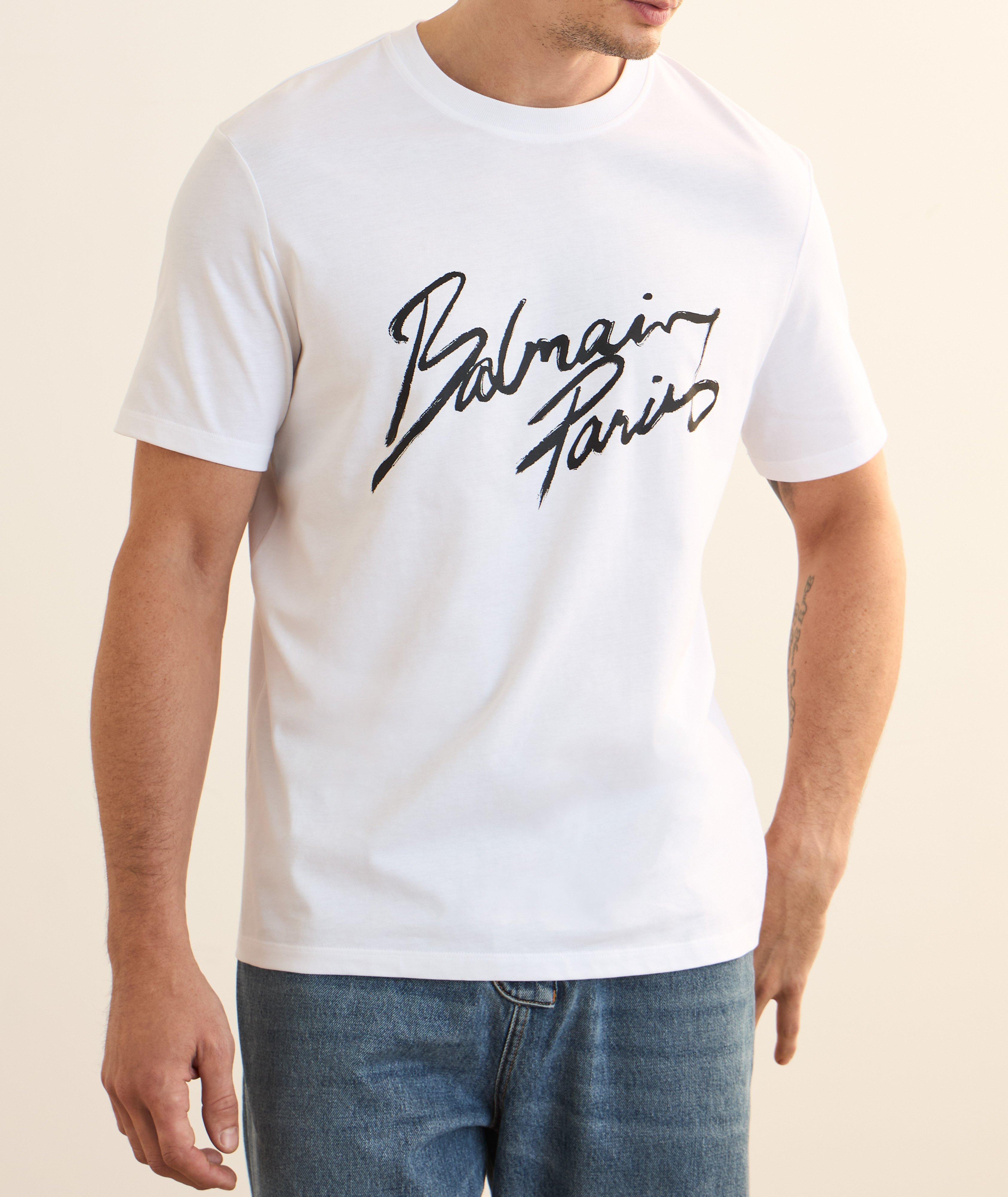 Cursive Logo Cotton Crewneck T-Shirt image 2