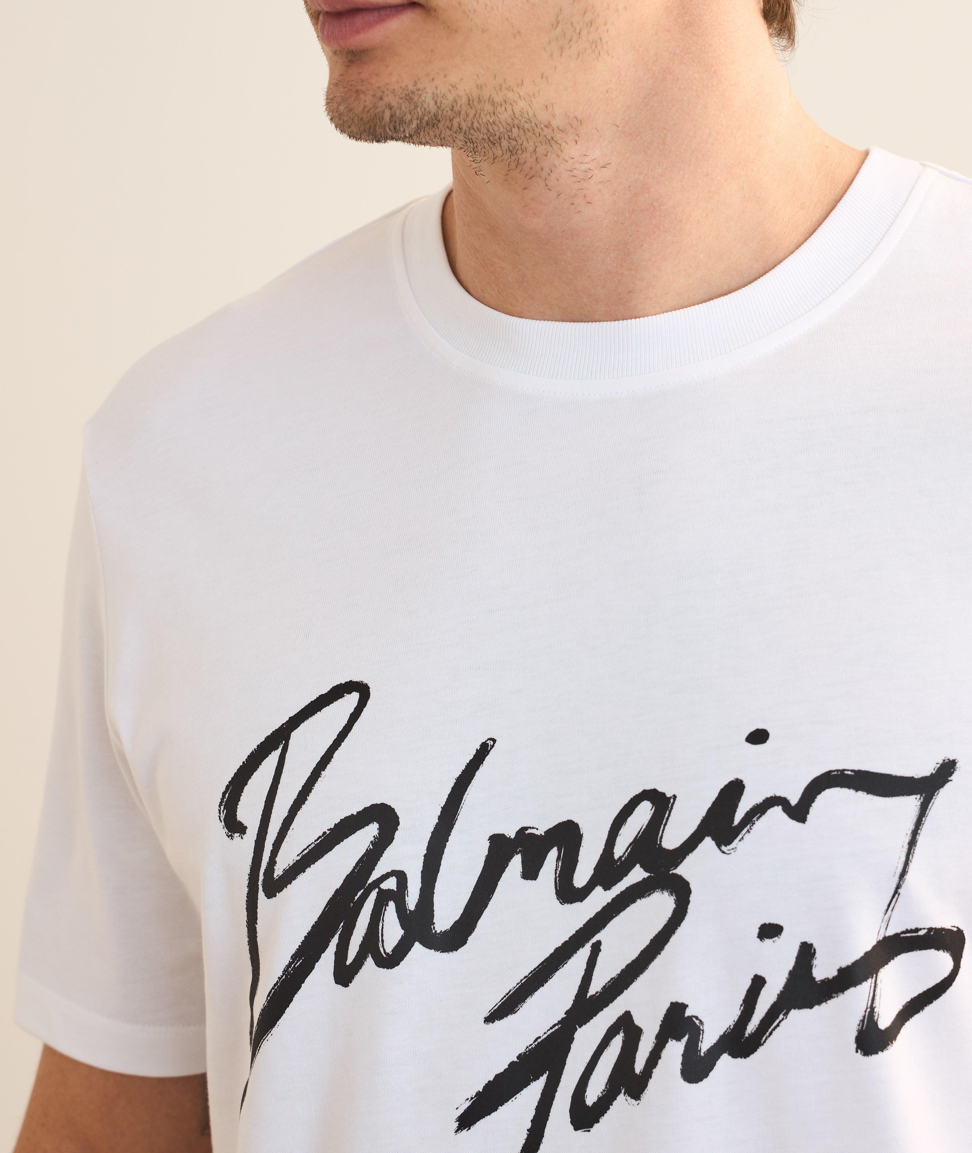 Cursive Logo Cotton Crewneck T-Shirt image 4