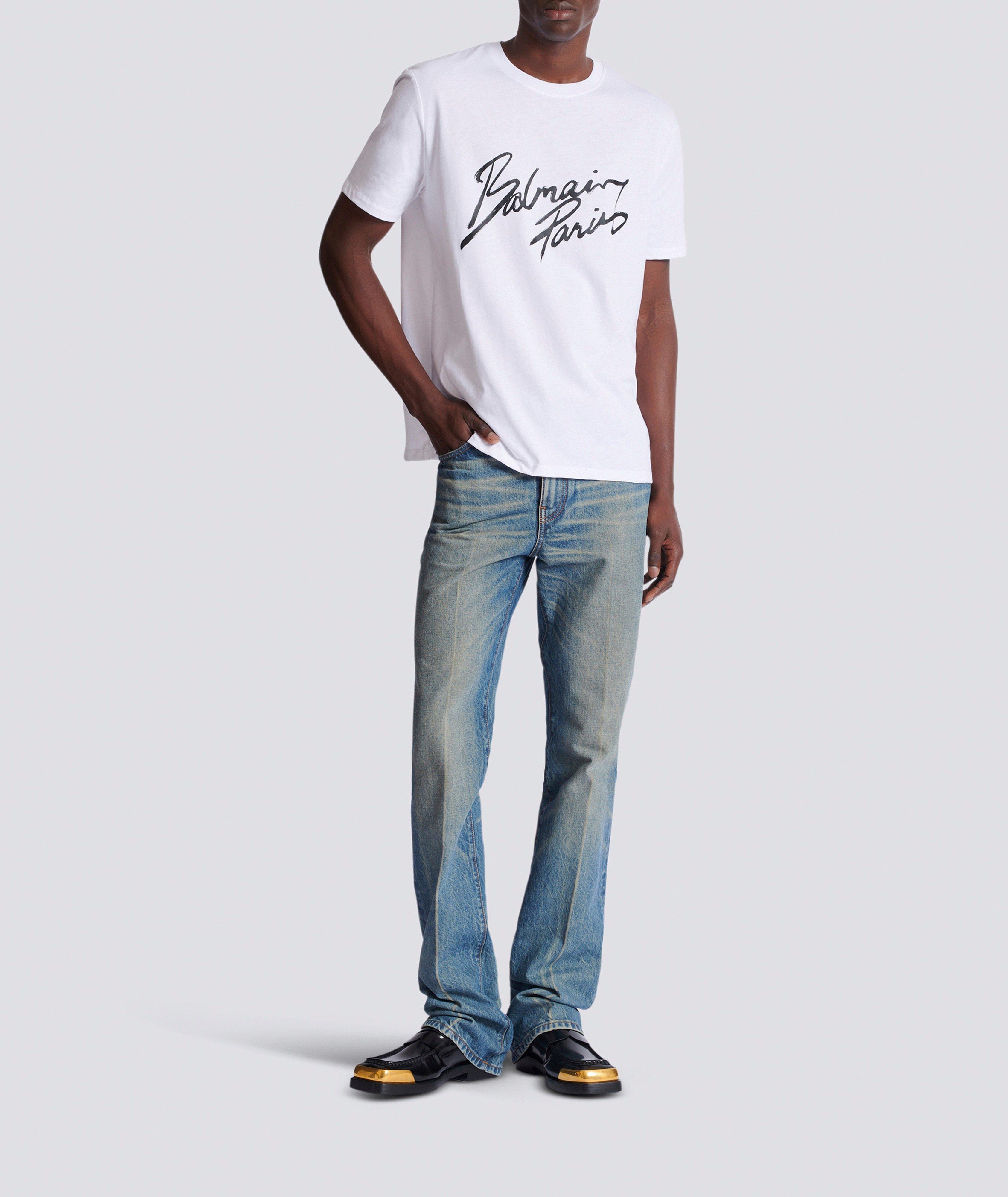 Cursive Logo Cotton Crewneck T-Shirt image 6