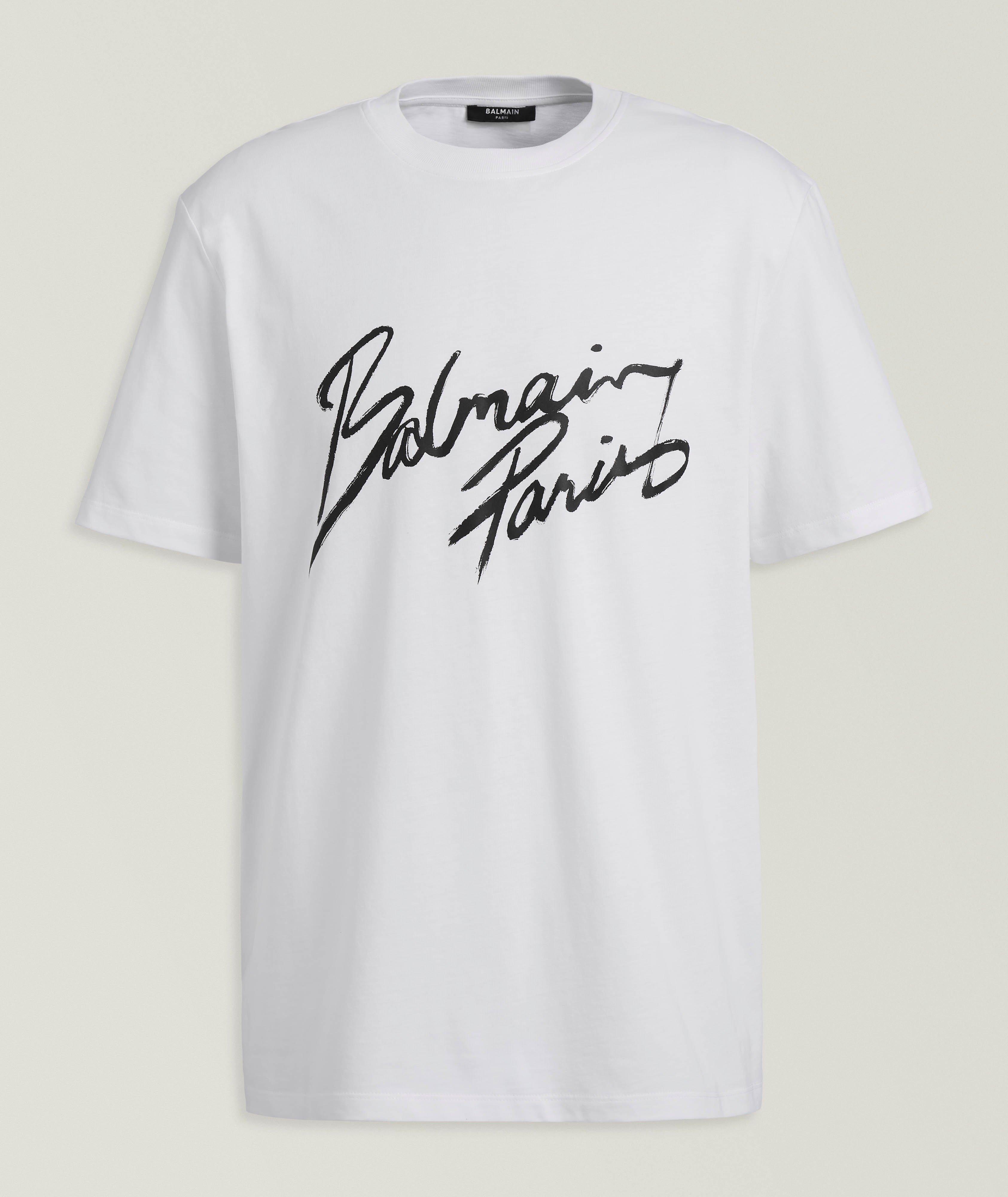 Cursive Logo Cotton Crewneck T-Shirt image 0