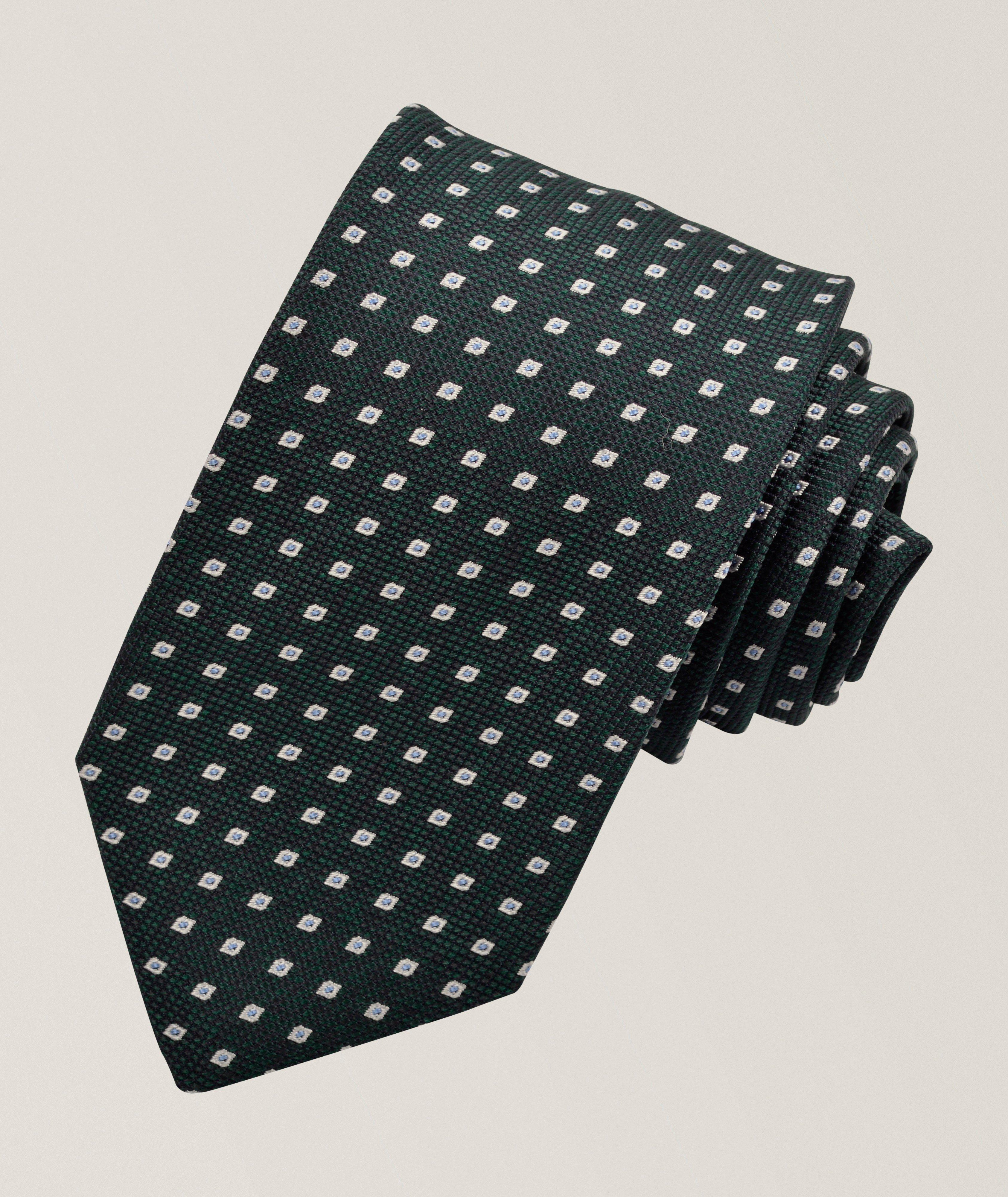 Woven Geometric Silk Jacquard Tie  image 0