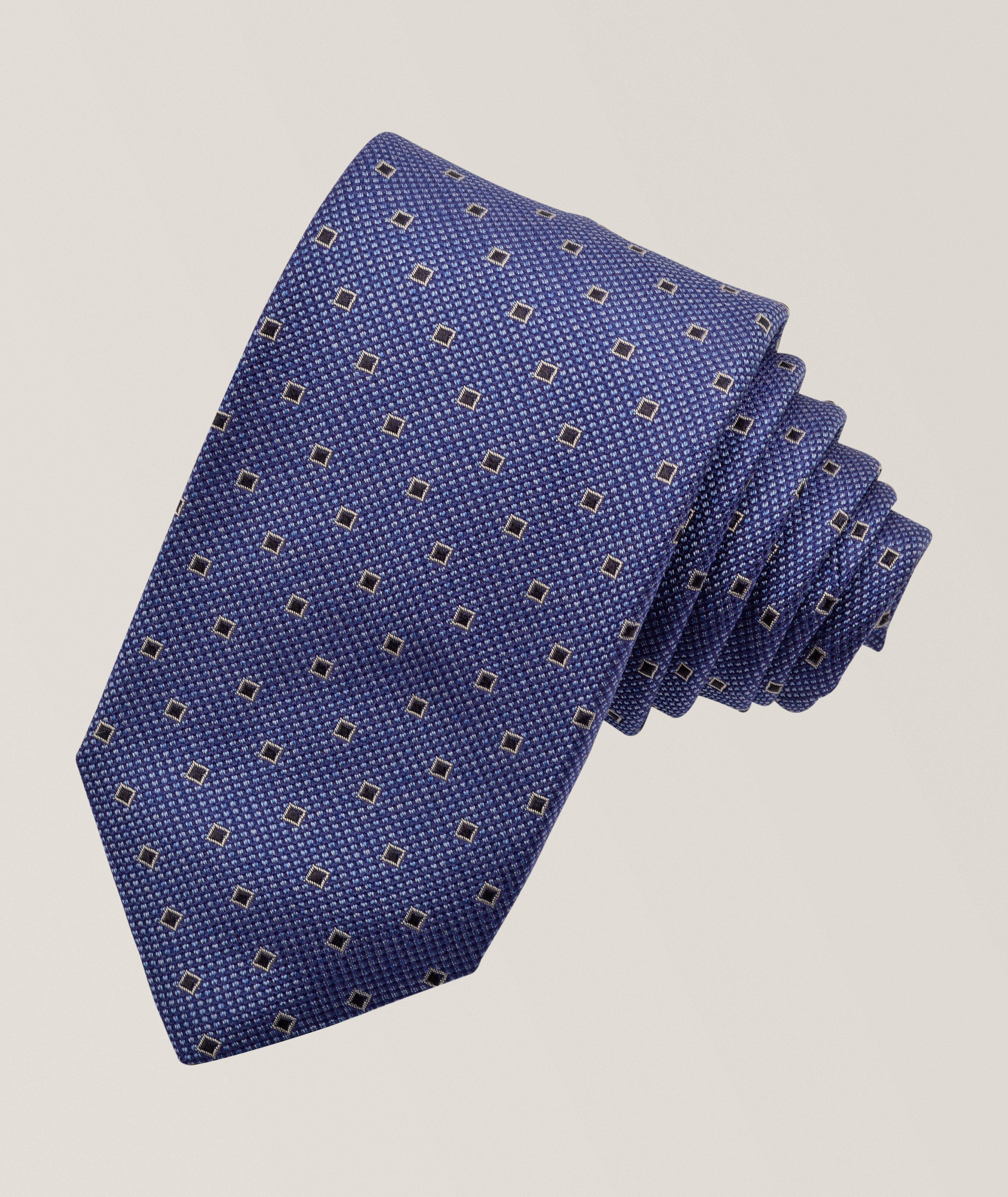 Square-Print Silk Jacquard Tie  image 0