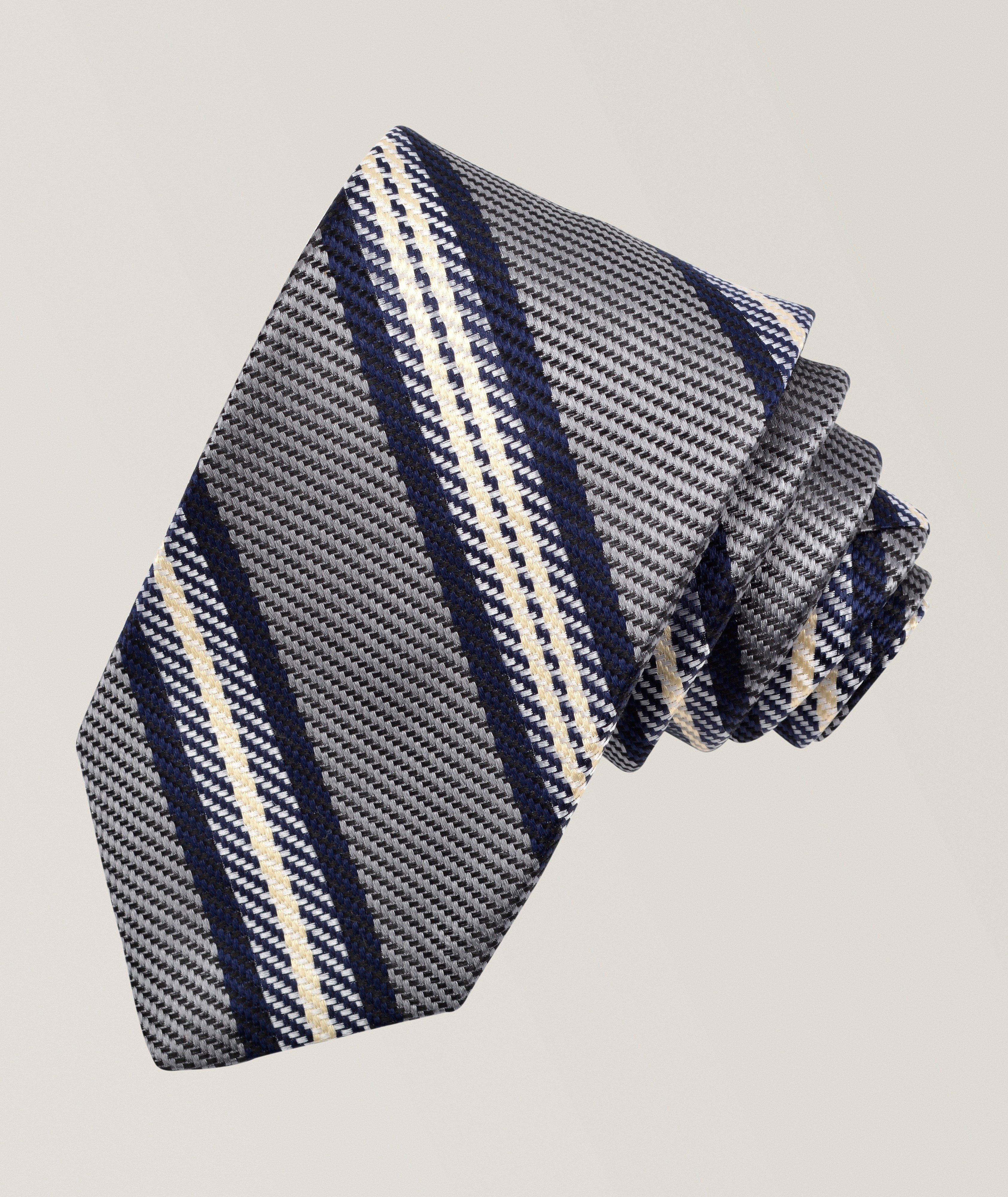 Woven Striped Silk Jacquard Tie image 0