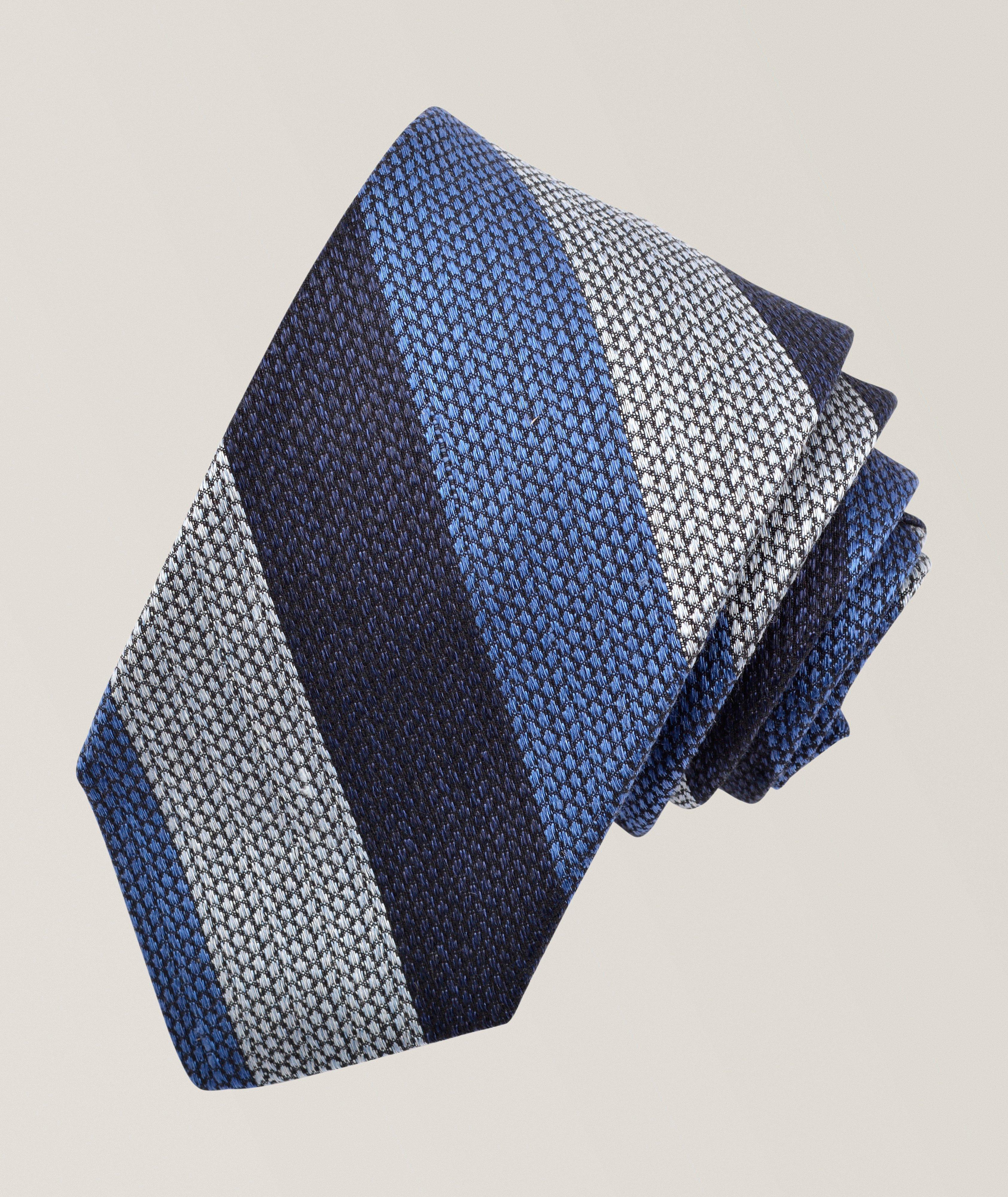 Woven Striped Silk Jacquard Tie  image 0