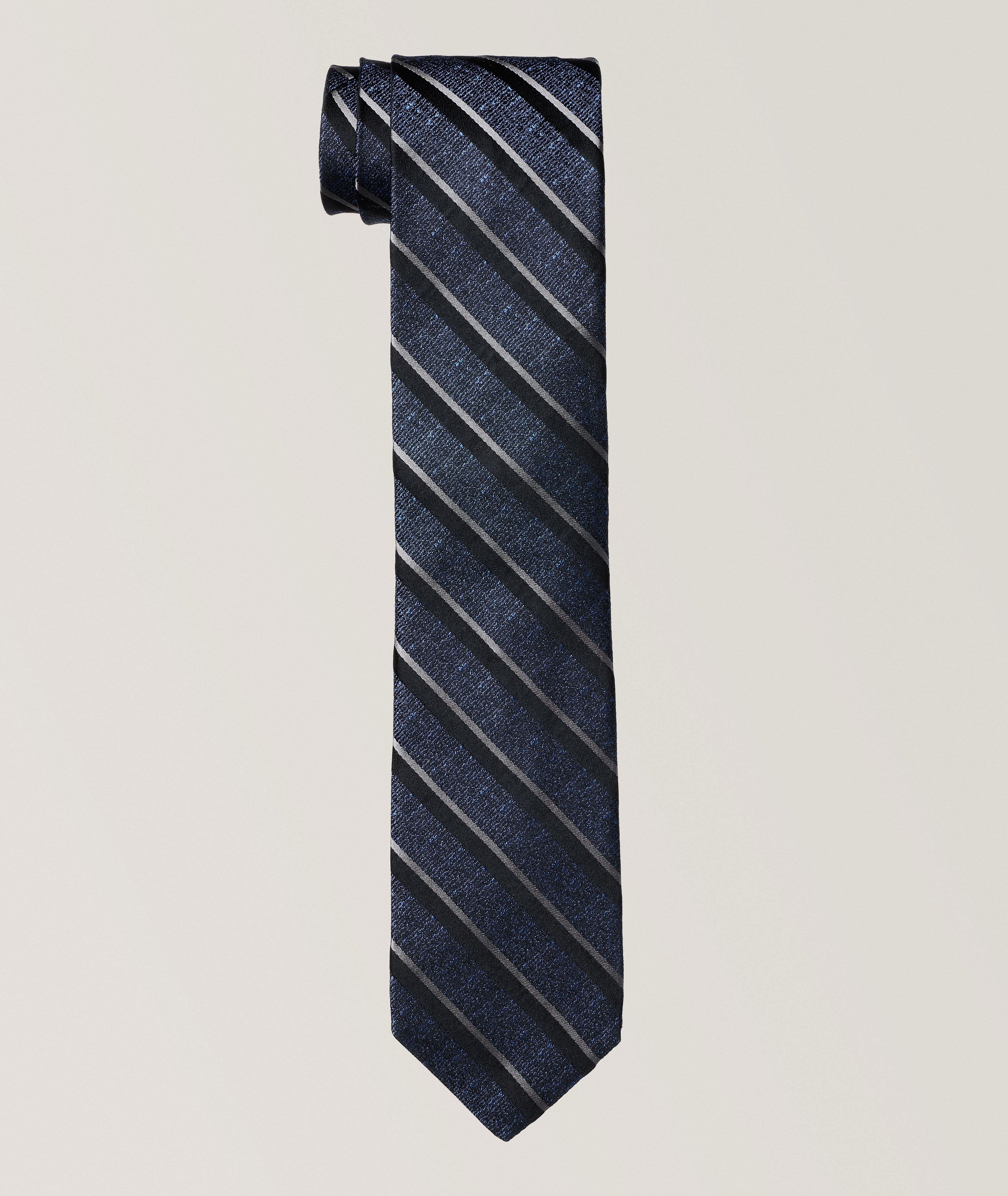 Striped Silk Jacquard Tie image 0